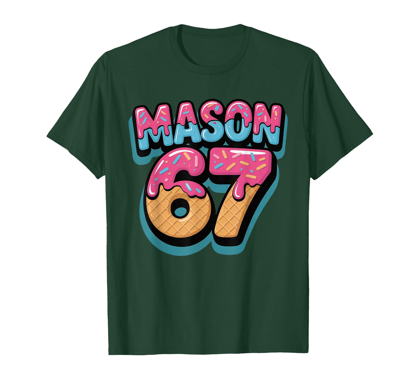 Six Seven Meme Mason 67 Ice Cream Drip Funny T-Shirt
