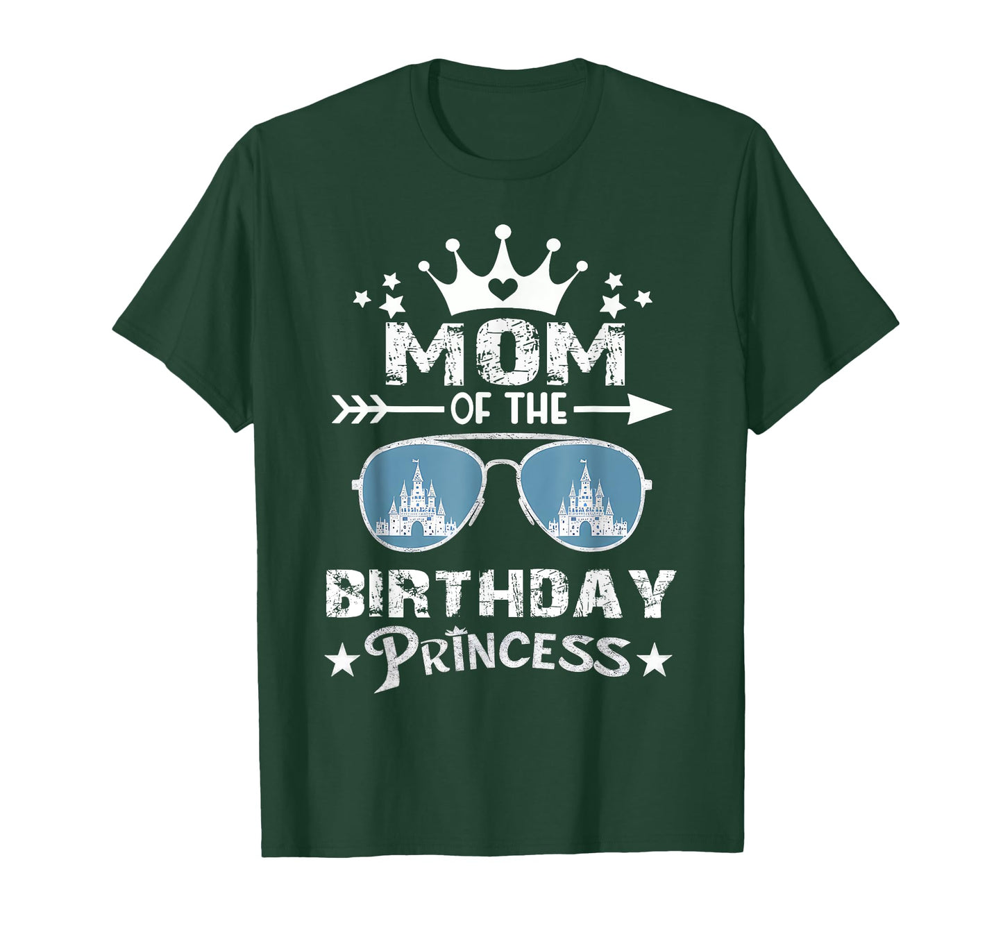 Mom Of The Birthday Princess Pastel Castle Family Matching T-Shirt
