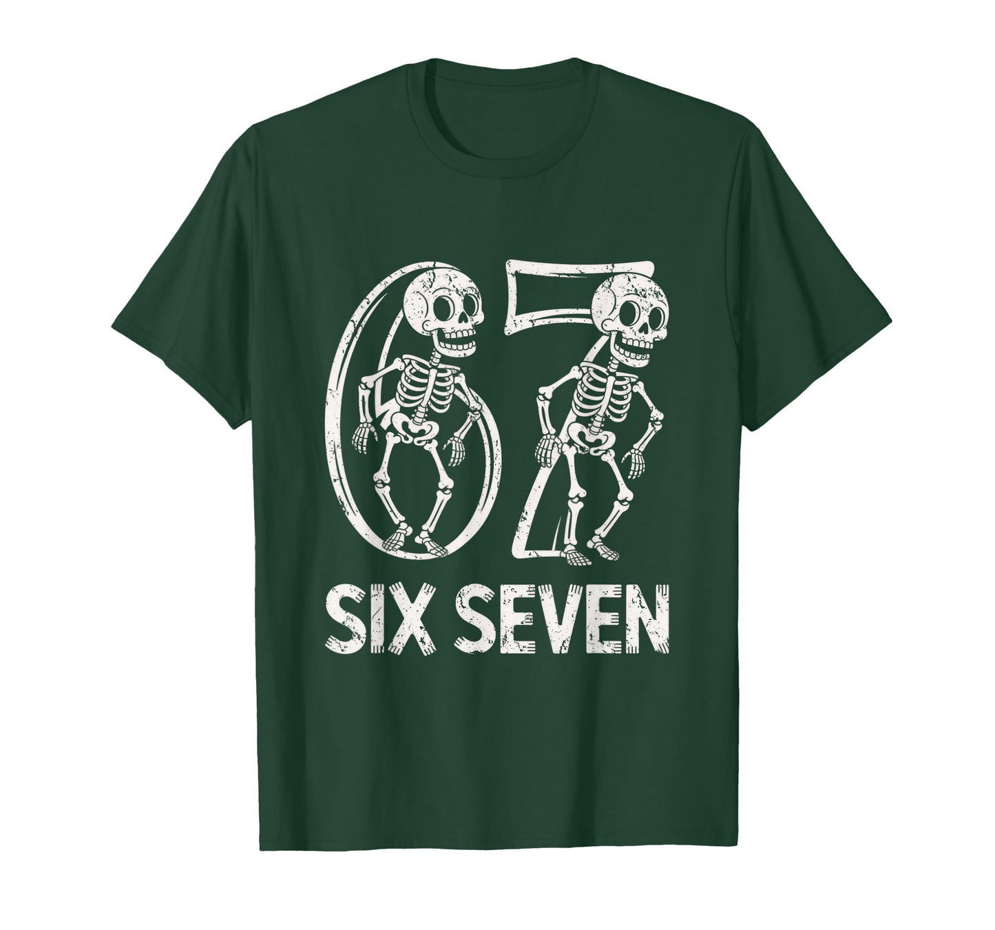 67 Skeleton Funny Six Seven Gen Alpha Halloween 6-7 Meme T-Shirt