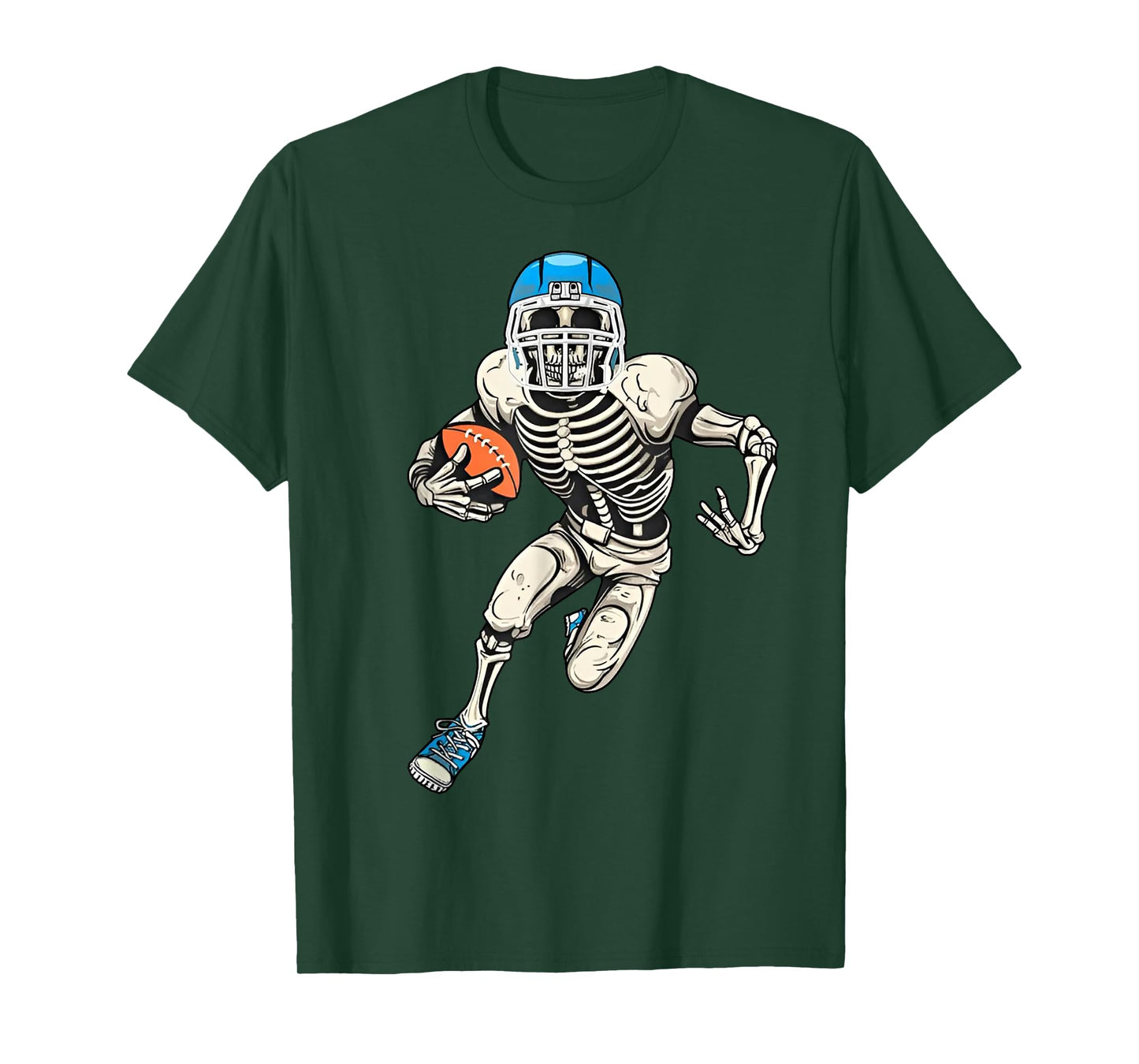 American Football Skeleton Halloween Men Boys Football Fan T-Shirt
