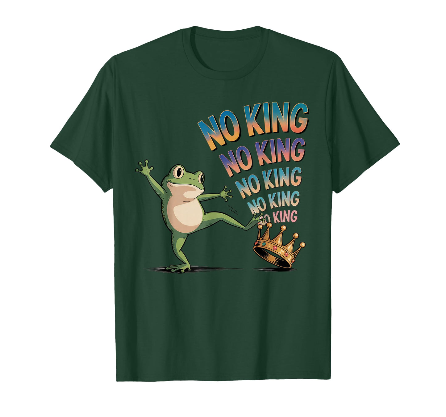 No Kings Protest Portland Chicago Men Women Frog Kick Crown T-Shirt