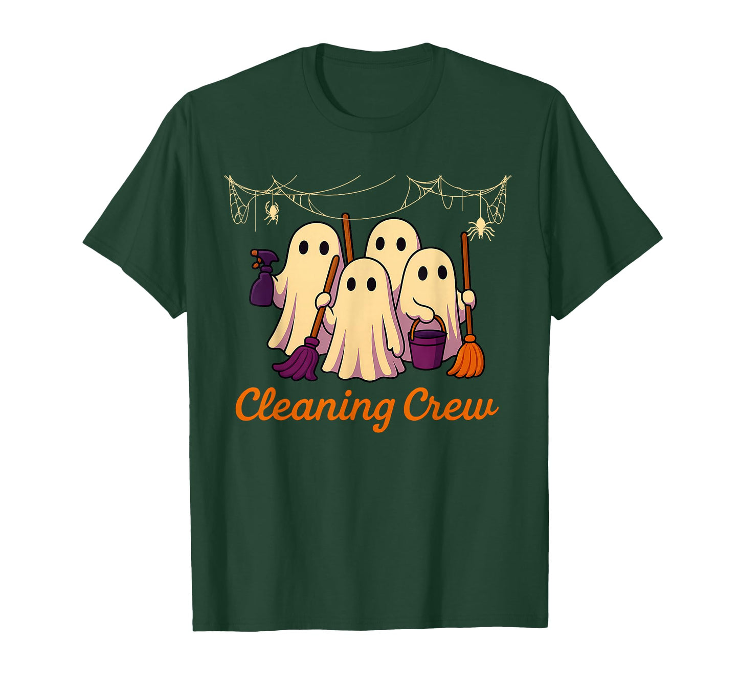 Cleaning Crew Spooky Halloween Cleaner Housekeeper Cleaning T-Shirt