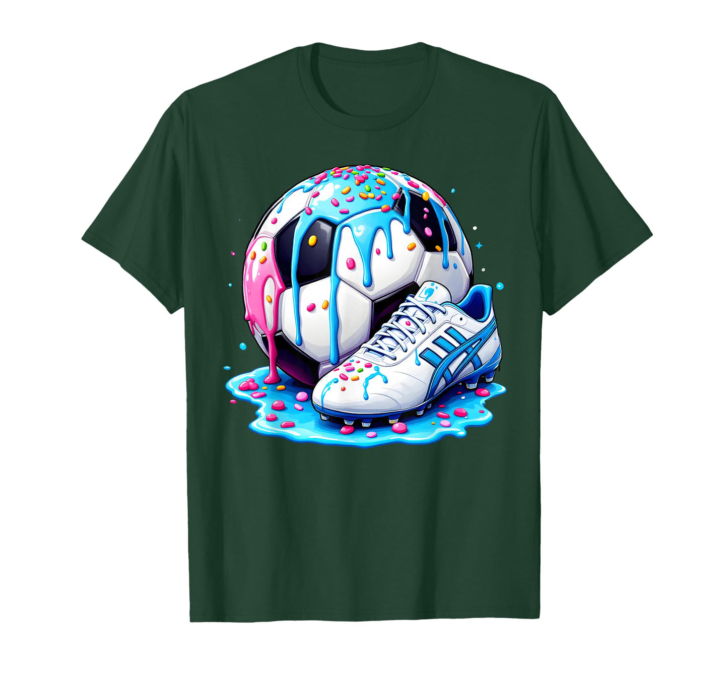 Soccer Ice Cream Sprinkles Theme Youth Respect The Drip Kids T-Shirt