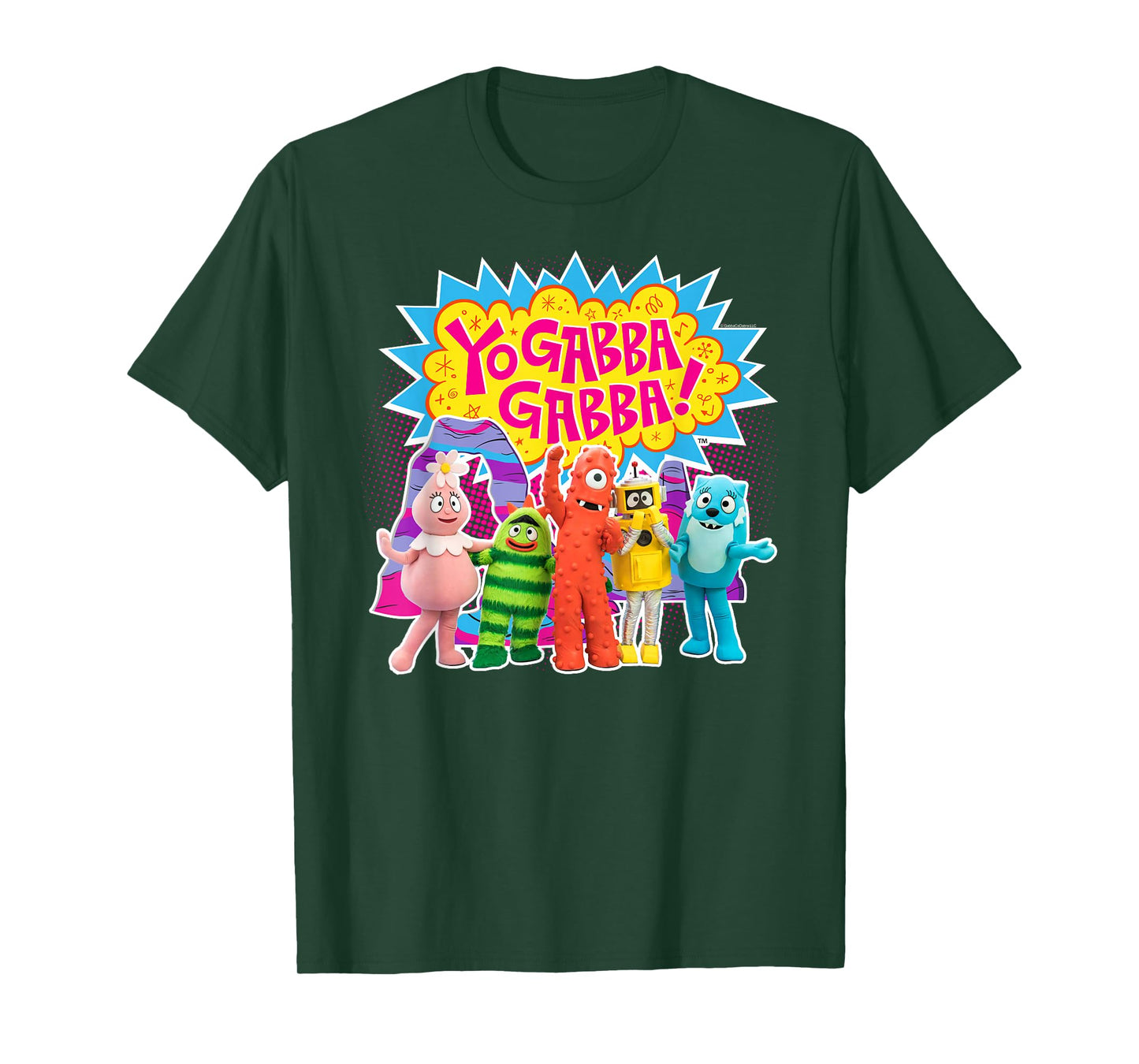 Yo Gabba Gabba! Colorful Character Cutouts TV Show T-Shirt