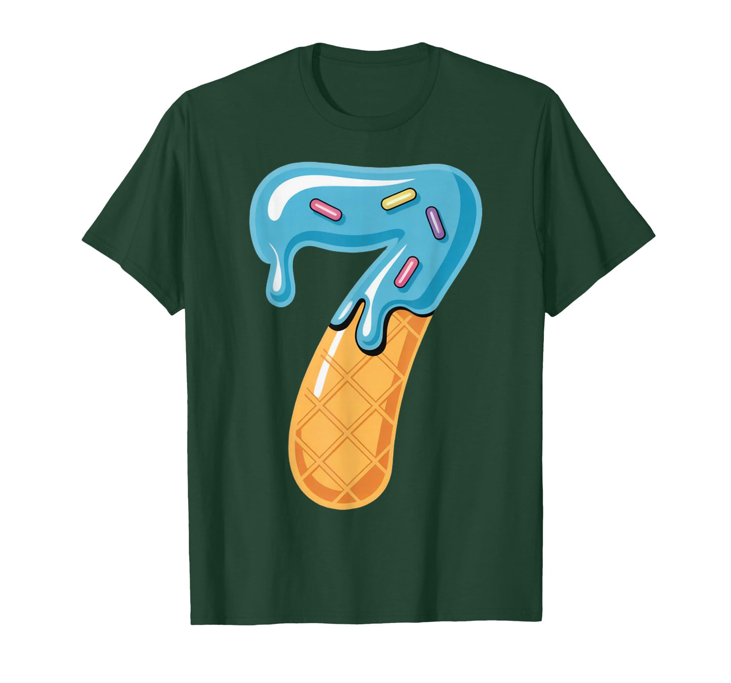 Ice Cream Drip Sports Cool Meme 7 Funny Number Matching T-Shirt