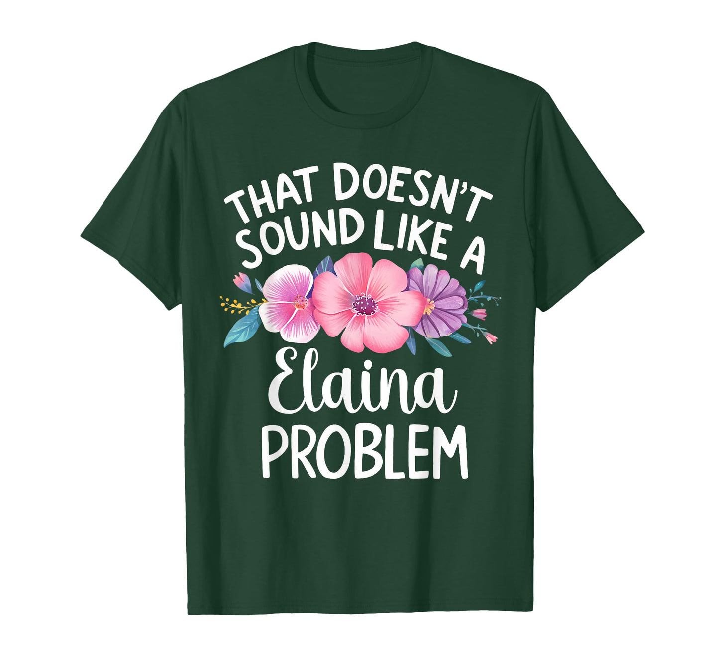 ELAINA Personalized Cute Flower Girls ELAINA Name T-Shirt