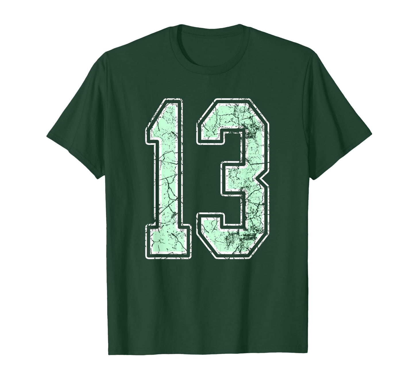 Mint Green White Sports Number 13 Jersey Uniform Player T-Shirt