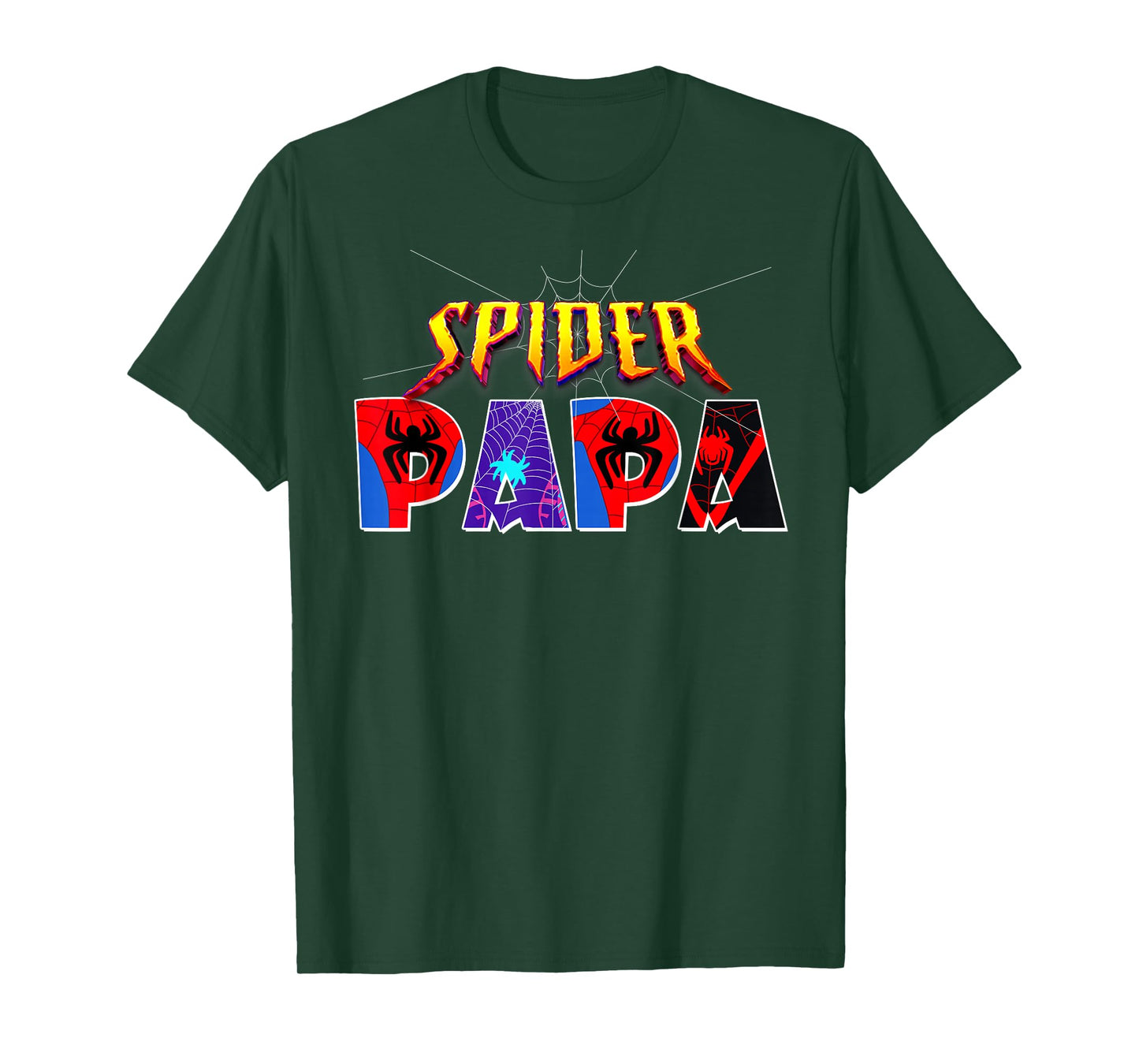 Spider PAPA Shirt Birthday Fathers Day Halloween Costume Pjs T-Shirt