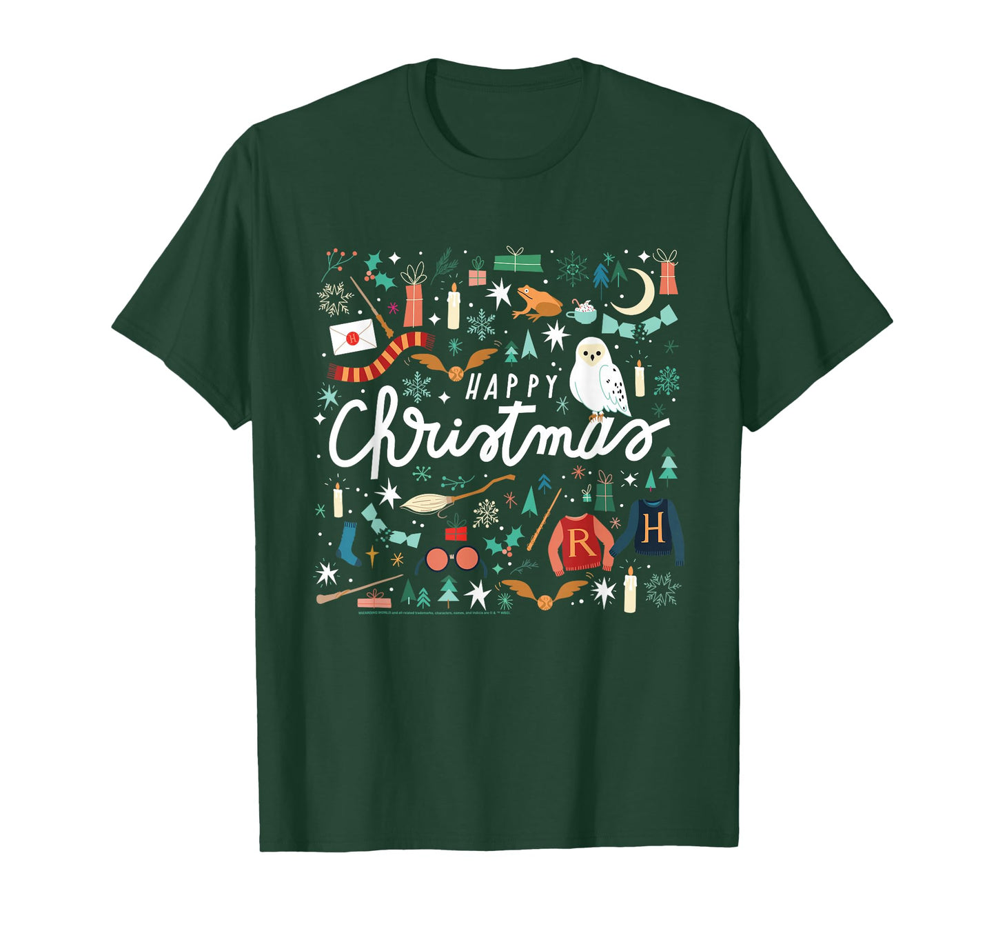 Harry Potter Happy Christmas, Hedwig, Golden Snitch T-Shirt