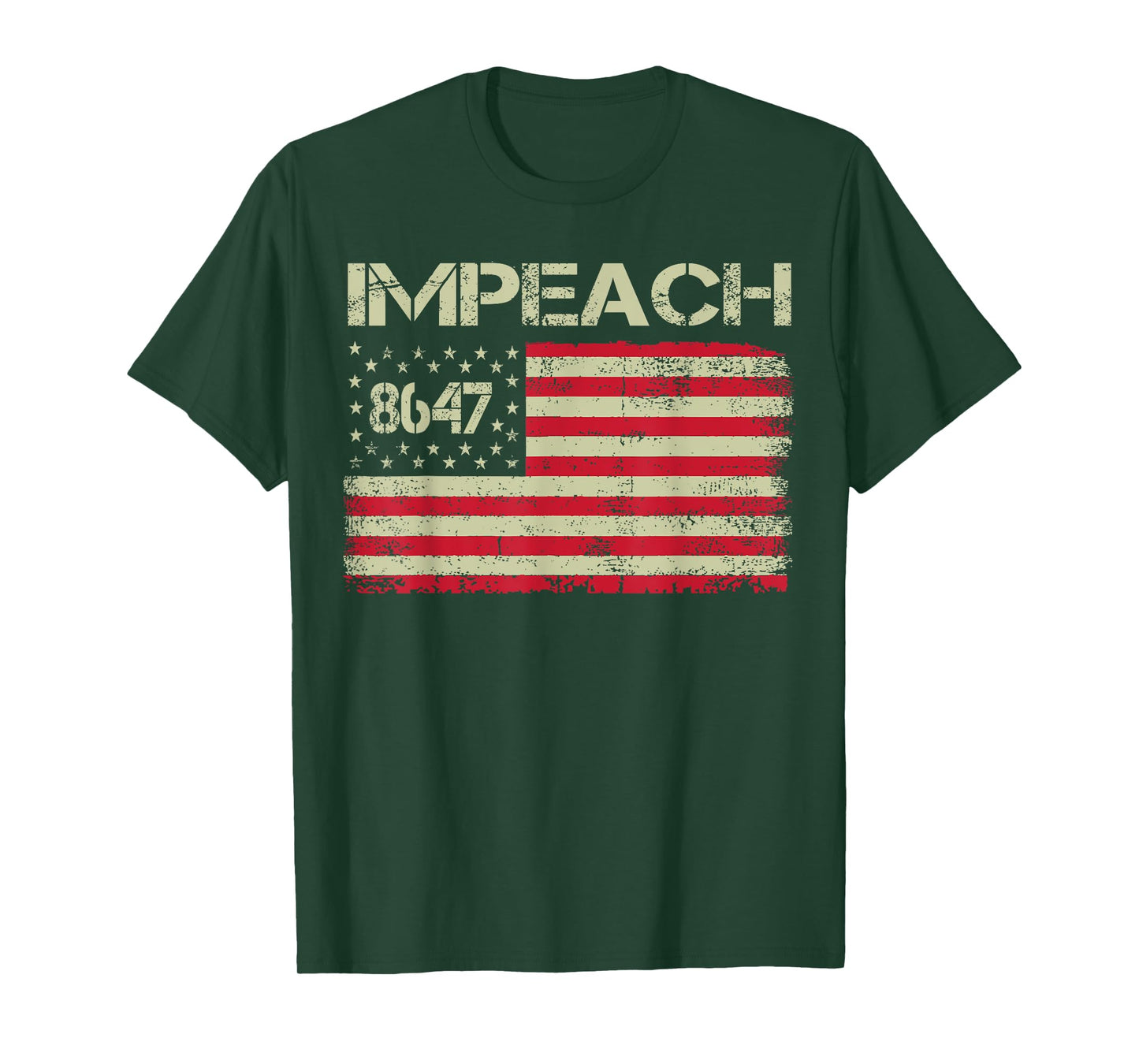 8647 Anti Trump 86 47 Impeach Trump Impeach 47 Resist Flag T-Shirt