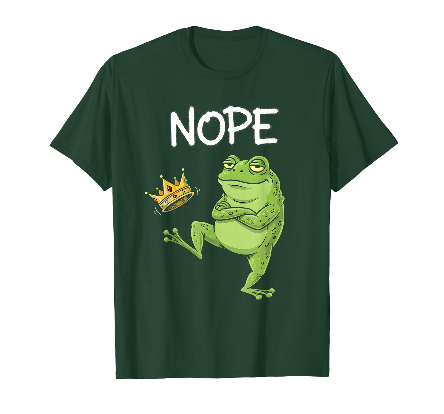 Nope Frog Protest No Kings in America Patriotic Frog T-Shirt