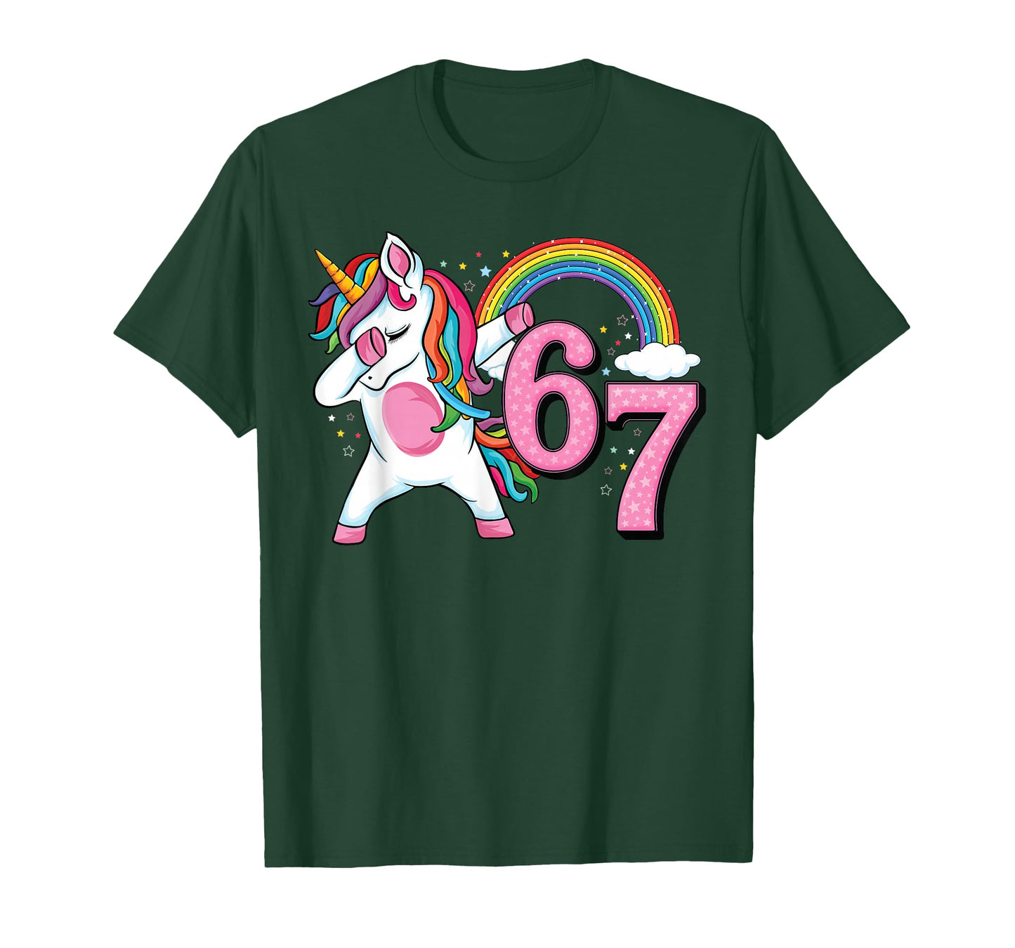 67 Dabbing Unicorn for Girls Six Seven Meme Kids Womens T-Shirt