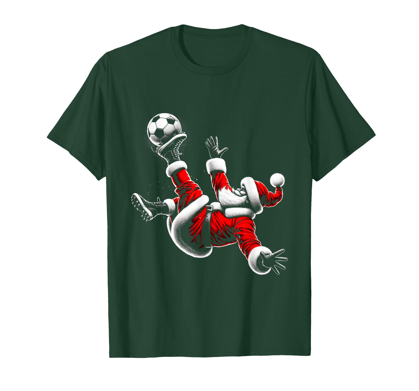 Christmas Santa Soccer Player Bicycle Kick Xmas Ball Sports T-Shirt
