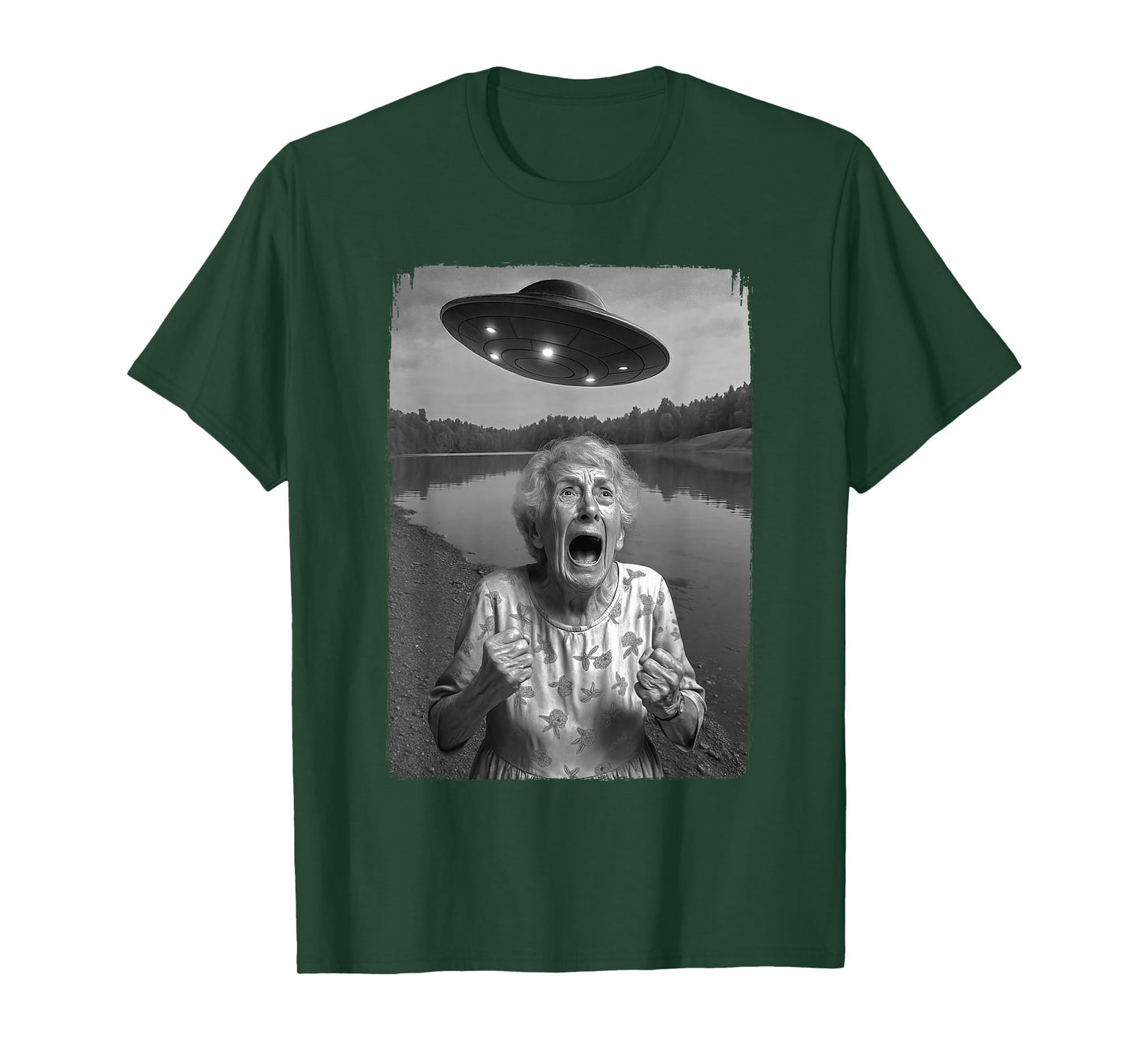 Old Woman UFO Selfie T-Shirt