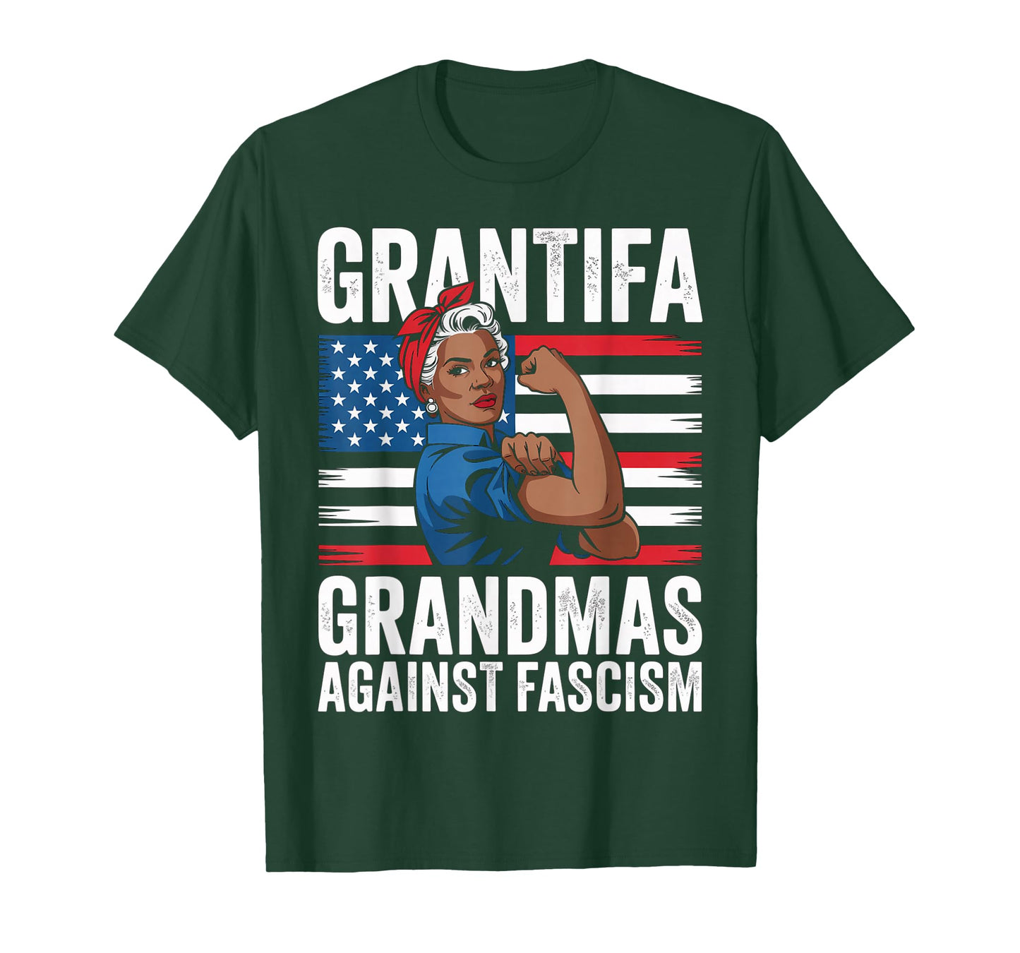 Grantifa Black Grandmas Against Fascism Flag Resist No Kings T-Shirt