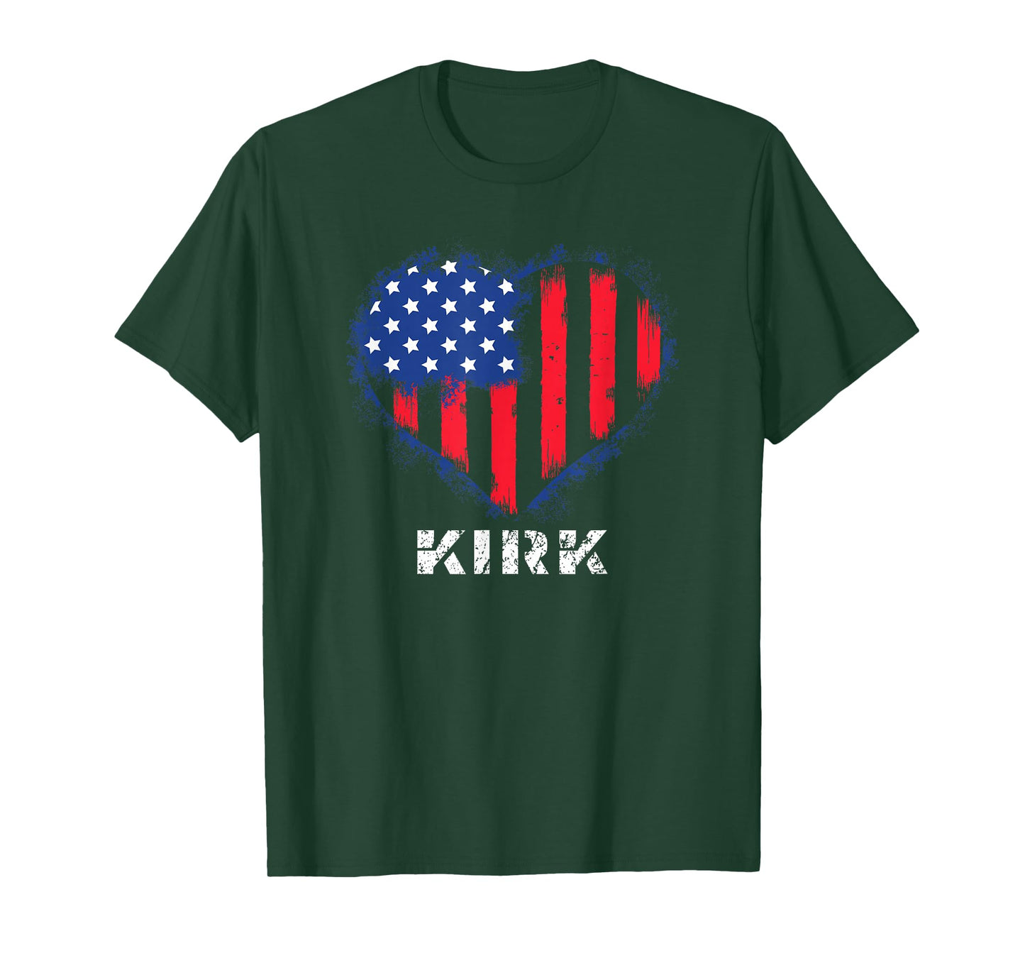 Kirk USA Flag Heart T-Shirt Personalized T-Shirt