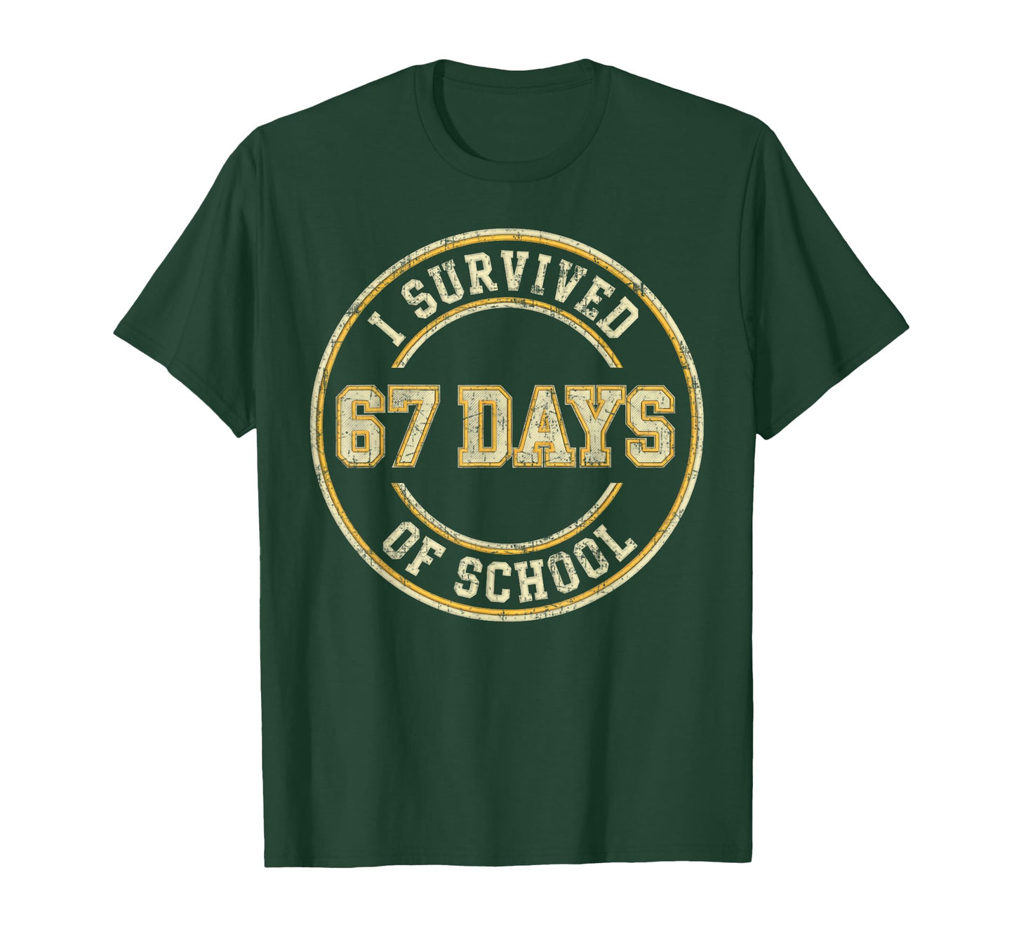Vintage I Survived 67 Days of School Teachers Students T-Shirt