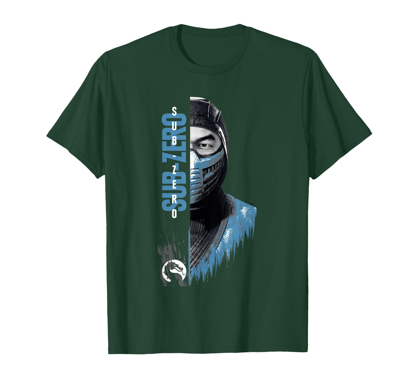 Mortal Kombat Klassic Sub-Zero Split Face Bust Portrait T-Shirt