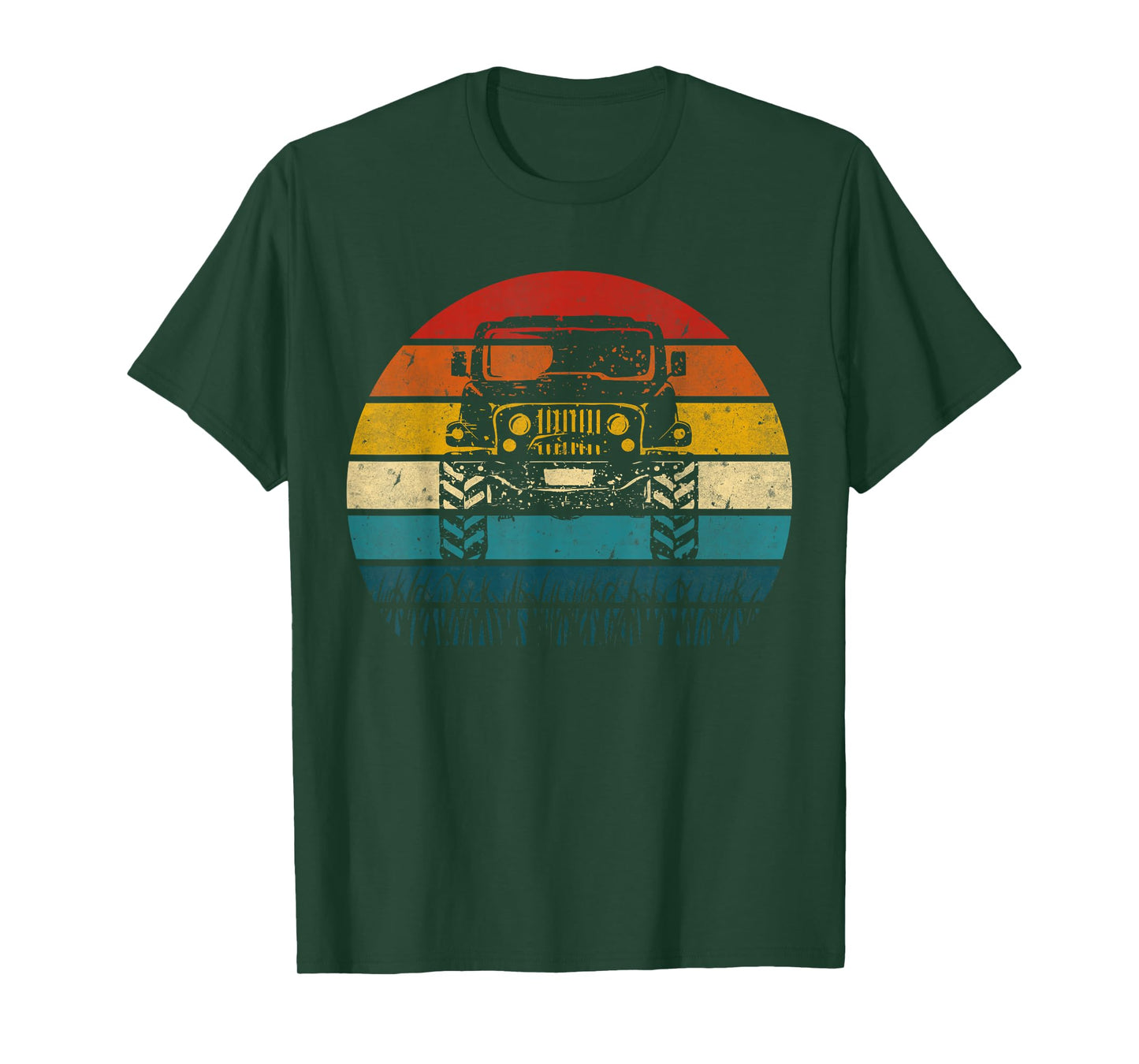 Vintage Sunset 4x4 Car Off Road Wave Big Cars Driving B-Day T-Shirt