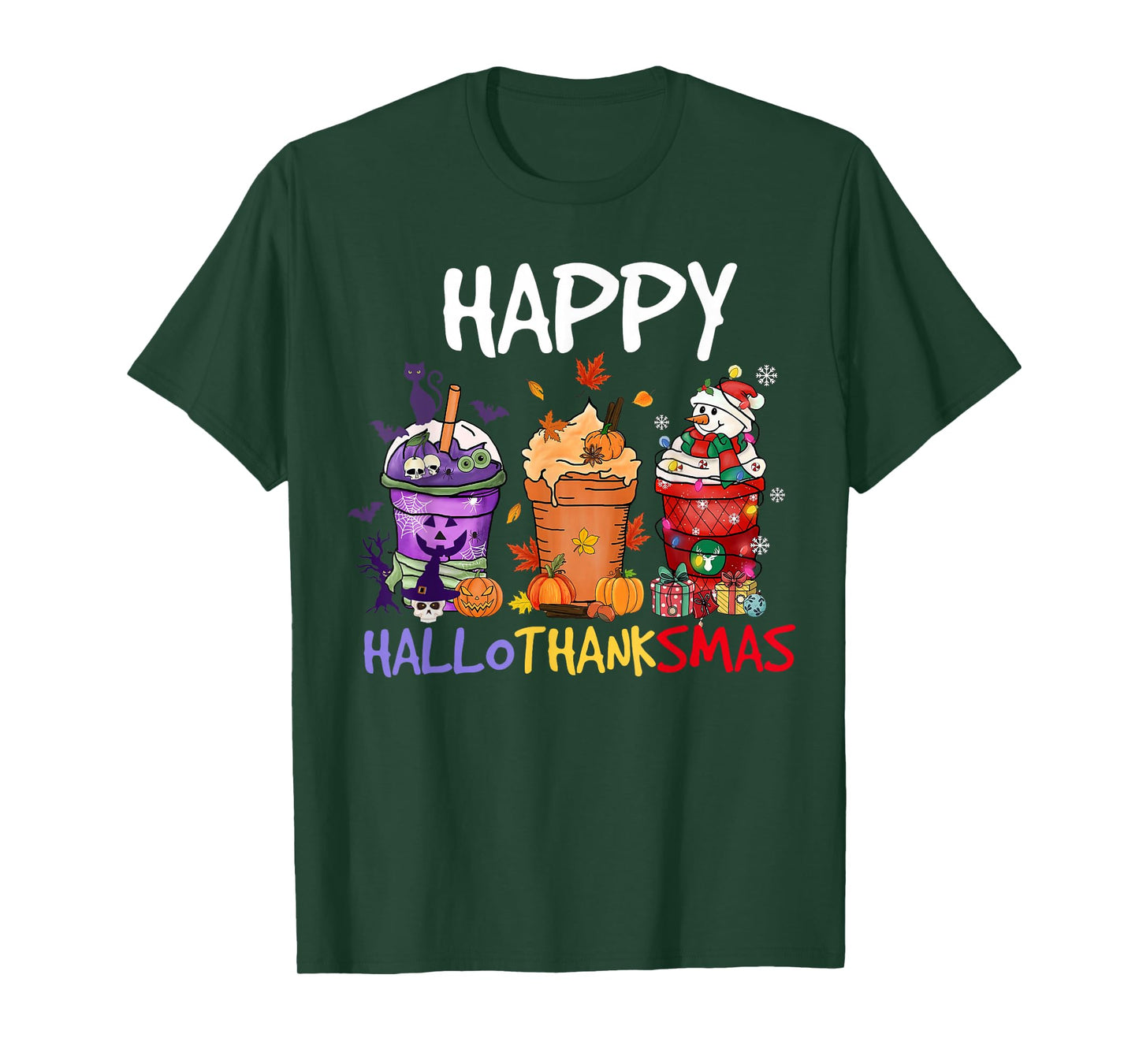 Halloween Thanksgiving Happy Hallothanksmas Season Coffee T-Shirt