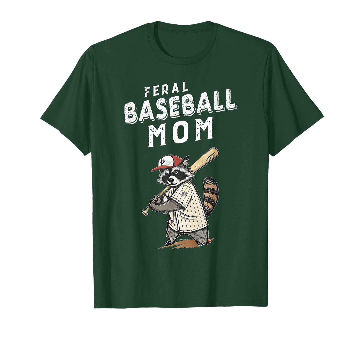 Retro Raccoon Feral Baseball Mom Trash Panda Sport Lover T-Shirt