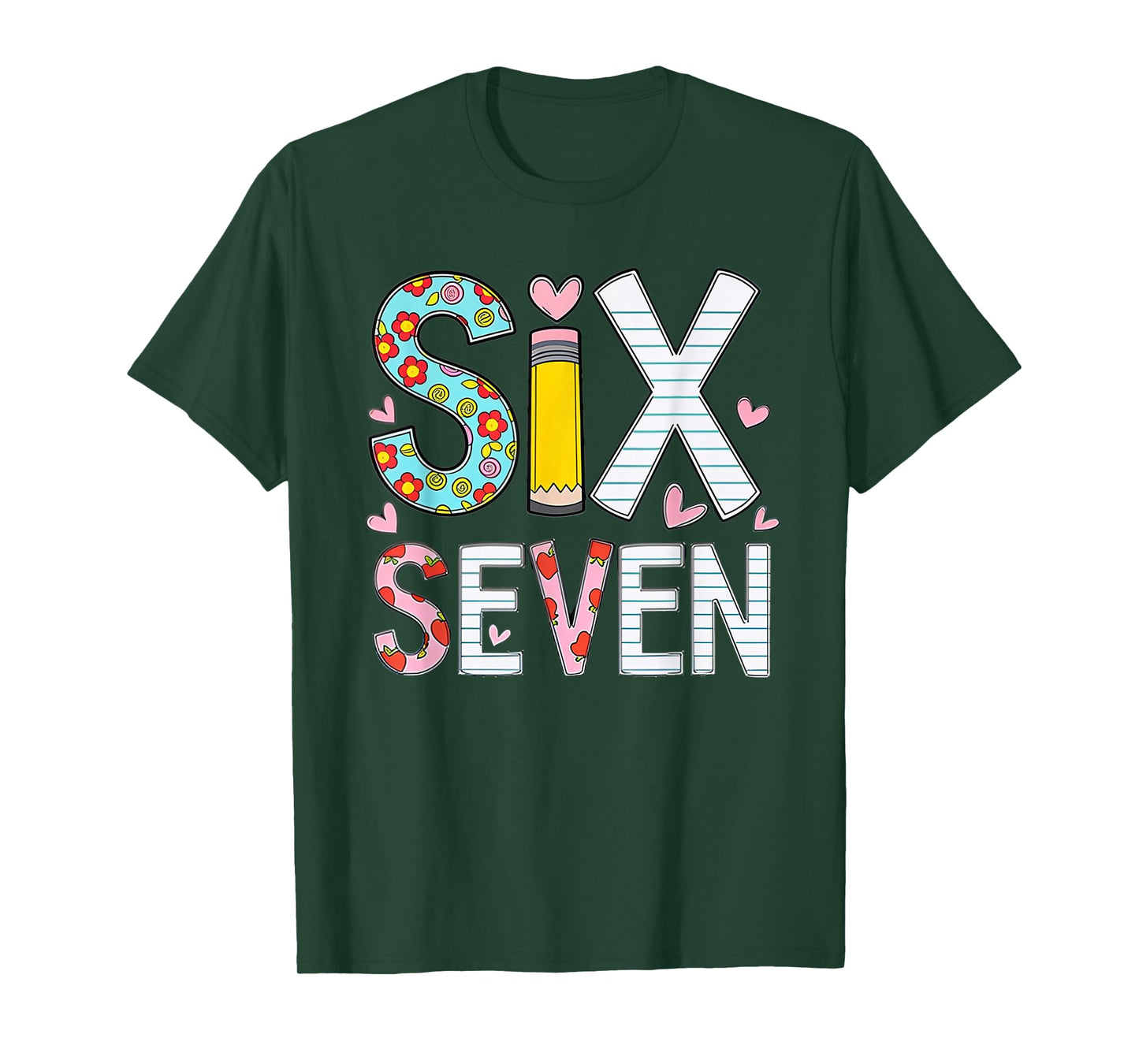 Funny Six Seven 6 7 Meme Teacher Design for Men Women Girls T-Shirt