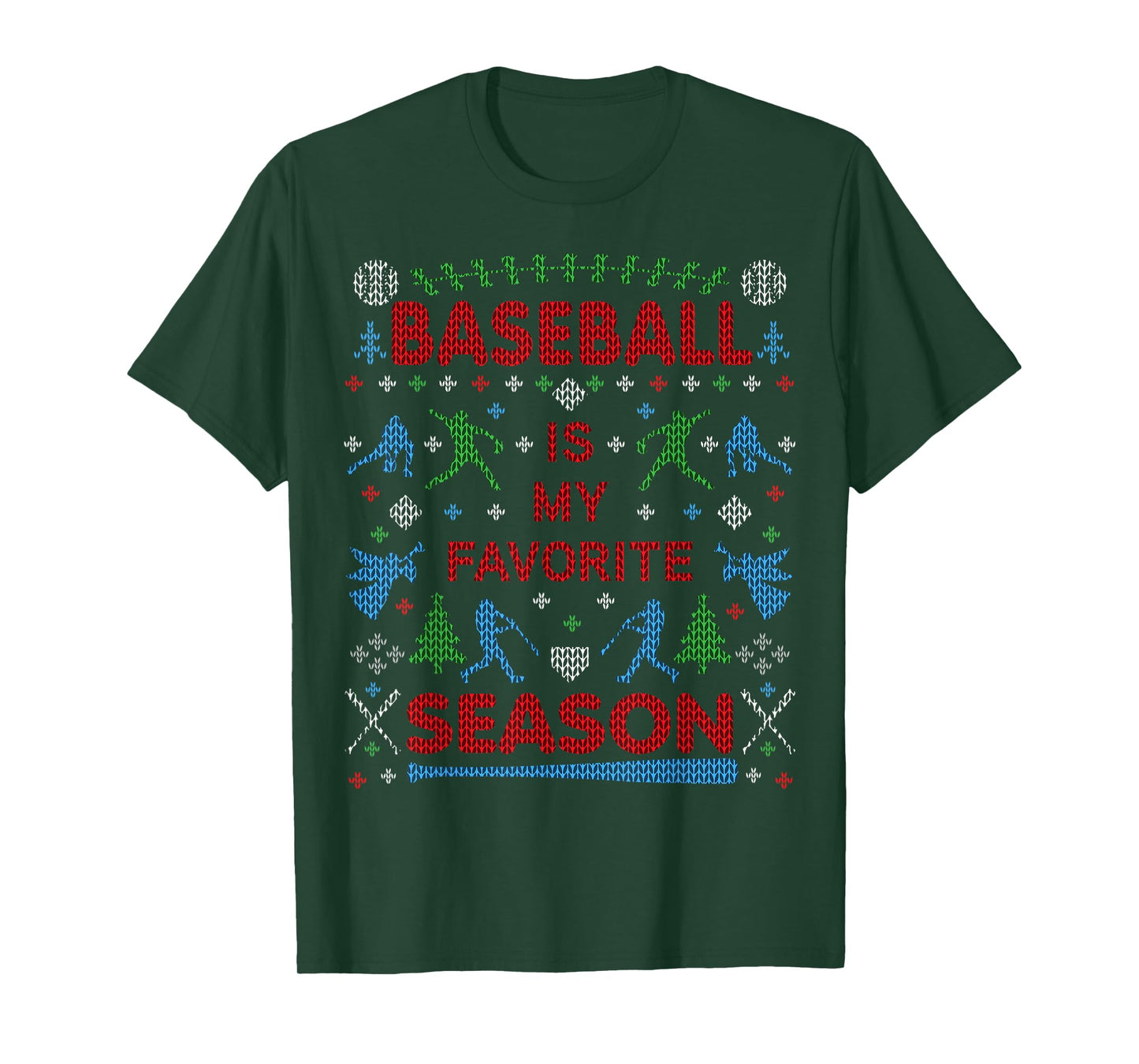 Funny Baseball Season Ugly Christmas Sweater Party Original T-Shirt