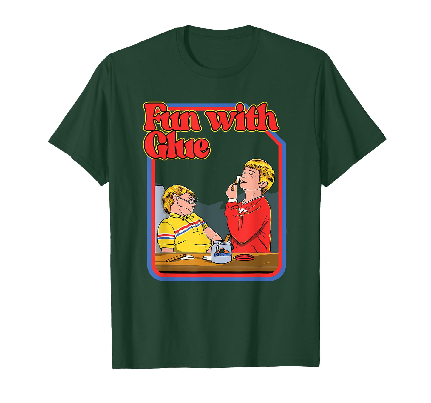 Fun With Glue - Funny Shirt - Hilarious Vintage Child Game T-Shirt