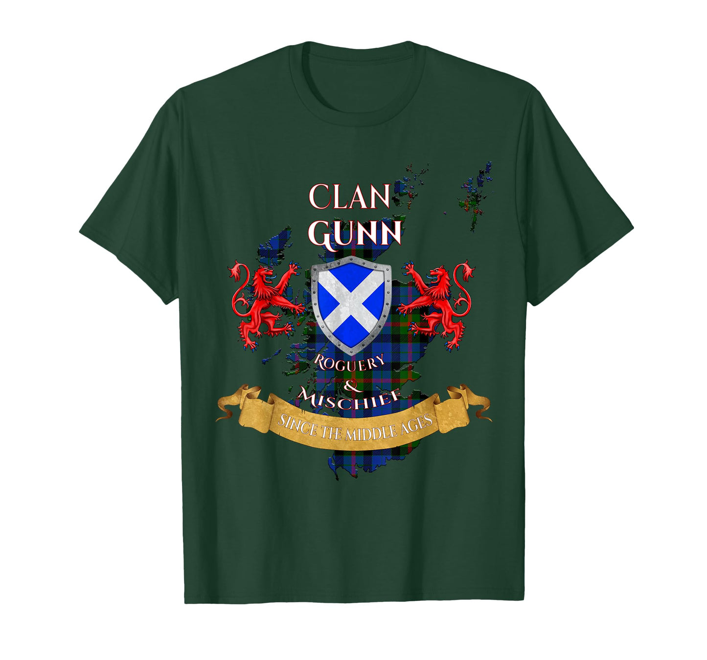 Gunn Scottish Family Clan Middle Ages Mischief T-Shirt