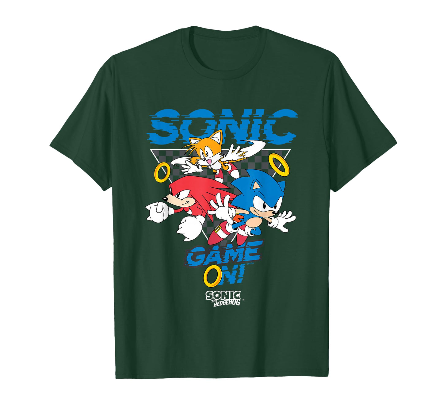 Sonic The Hedgehog Game On! Main Trio Retro Group Shot T-Shirt