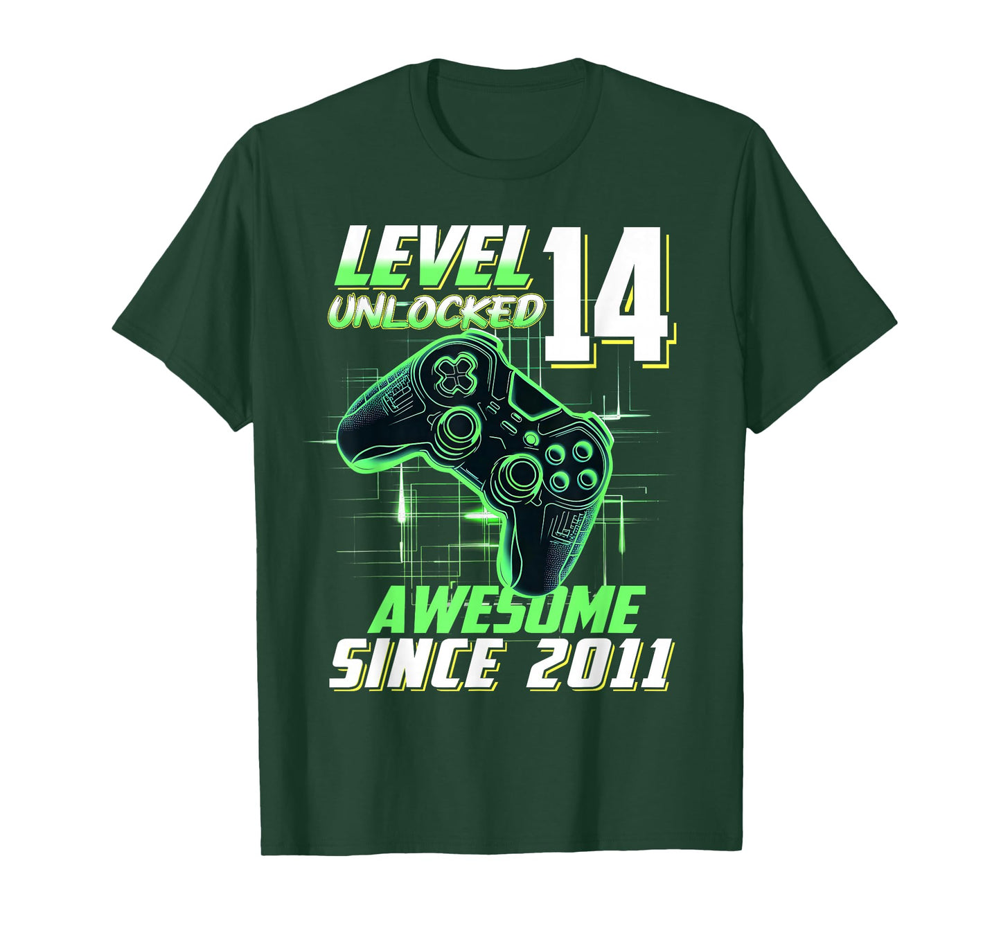 Level 14 Unlocked Awesome Since 2011 14th Birthday Gaming T-Shirt