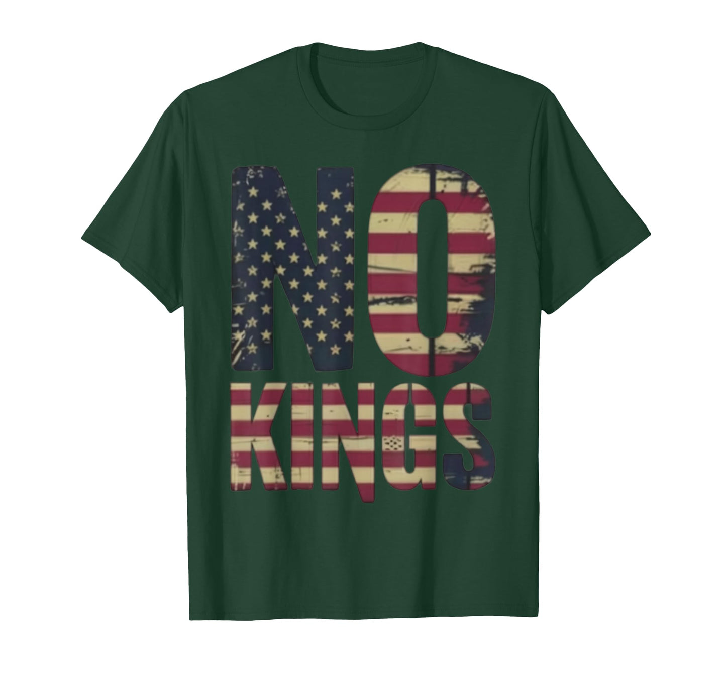 American Flag Upside Down Distress No Kings T-Shirt