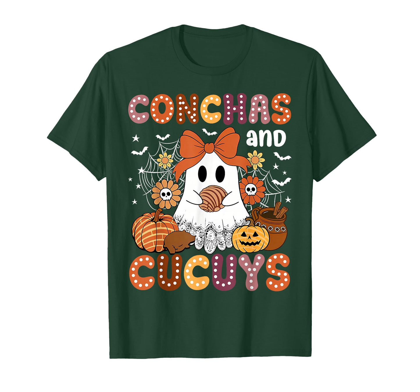 Cute Conchas and Cucuys Ghost Funny Mexican Halloween Ghost T-Shirt