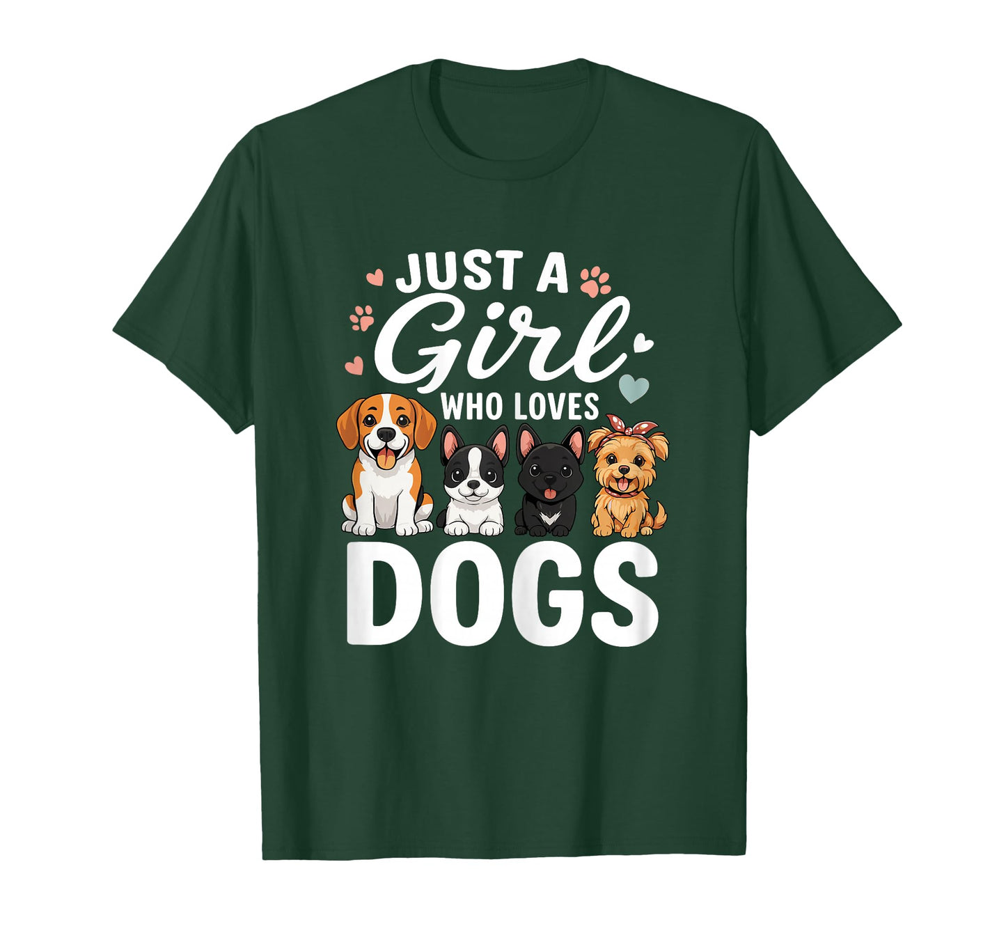Just A Girl Who Loves Dogs Cute Dog T-Shirt