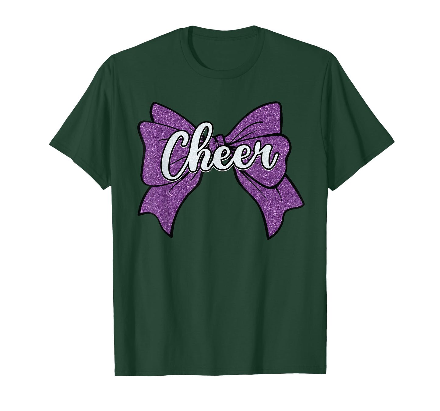 Coquette Cheer Bow Purple Sport Cheerleader Cheerleading T-Shirt