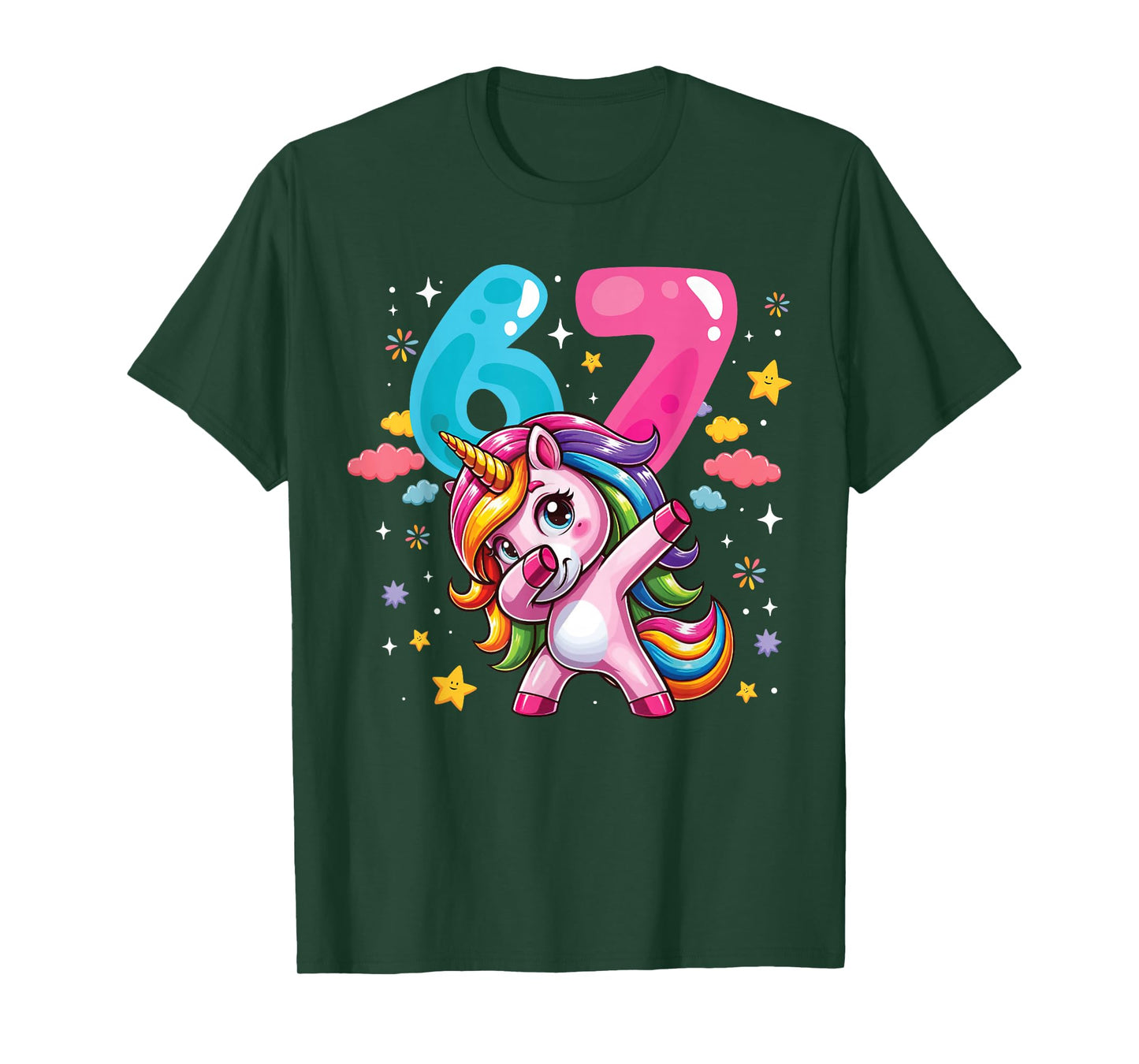 67 Meme Unicorn for Girls Six Seven Meme Brainrot Funny Kids T-Shirt