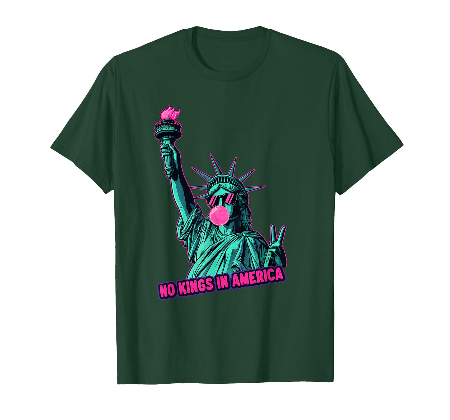 No Kings in America Democracy Statue of Liberty Patriotic T-Shirt