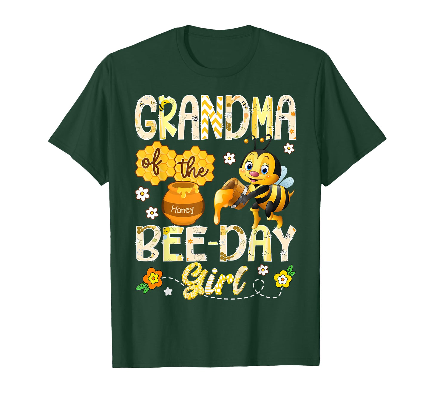 Grandma of The Bee-Day Girl Funny Bee Birthday Girl T-Shirt