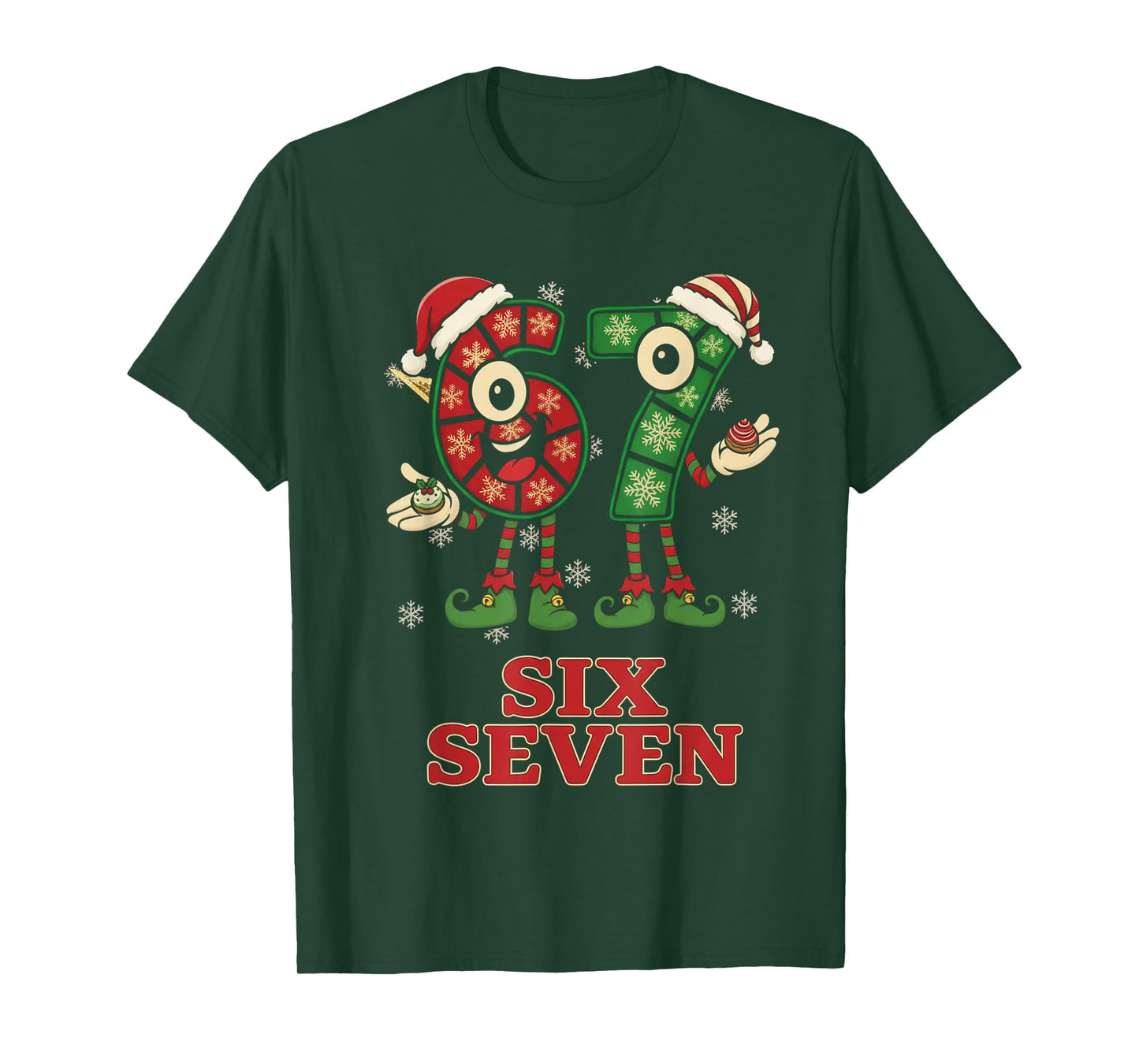 Funny 67 Six Seven 6-7 Italian Christmas Holiday Women Kids T-Shirt