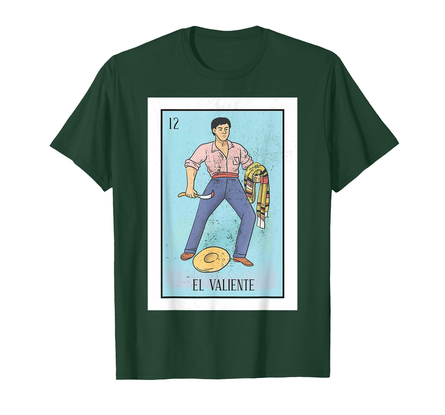 Retro El Valiente Mexican Lottery Bingo Game The Brave Card T-Shirt