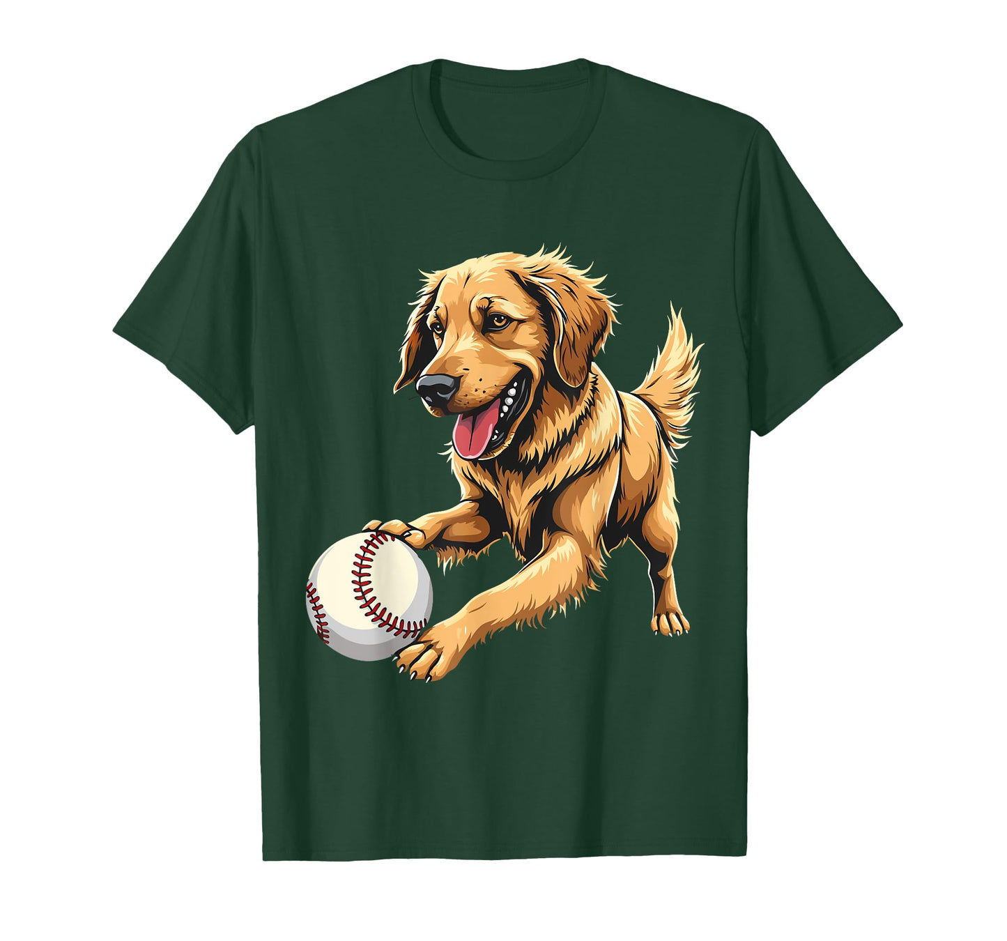 Funny Golden Retriever playing baseball Dog Owner Pet Lovers T-Shirt