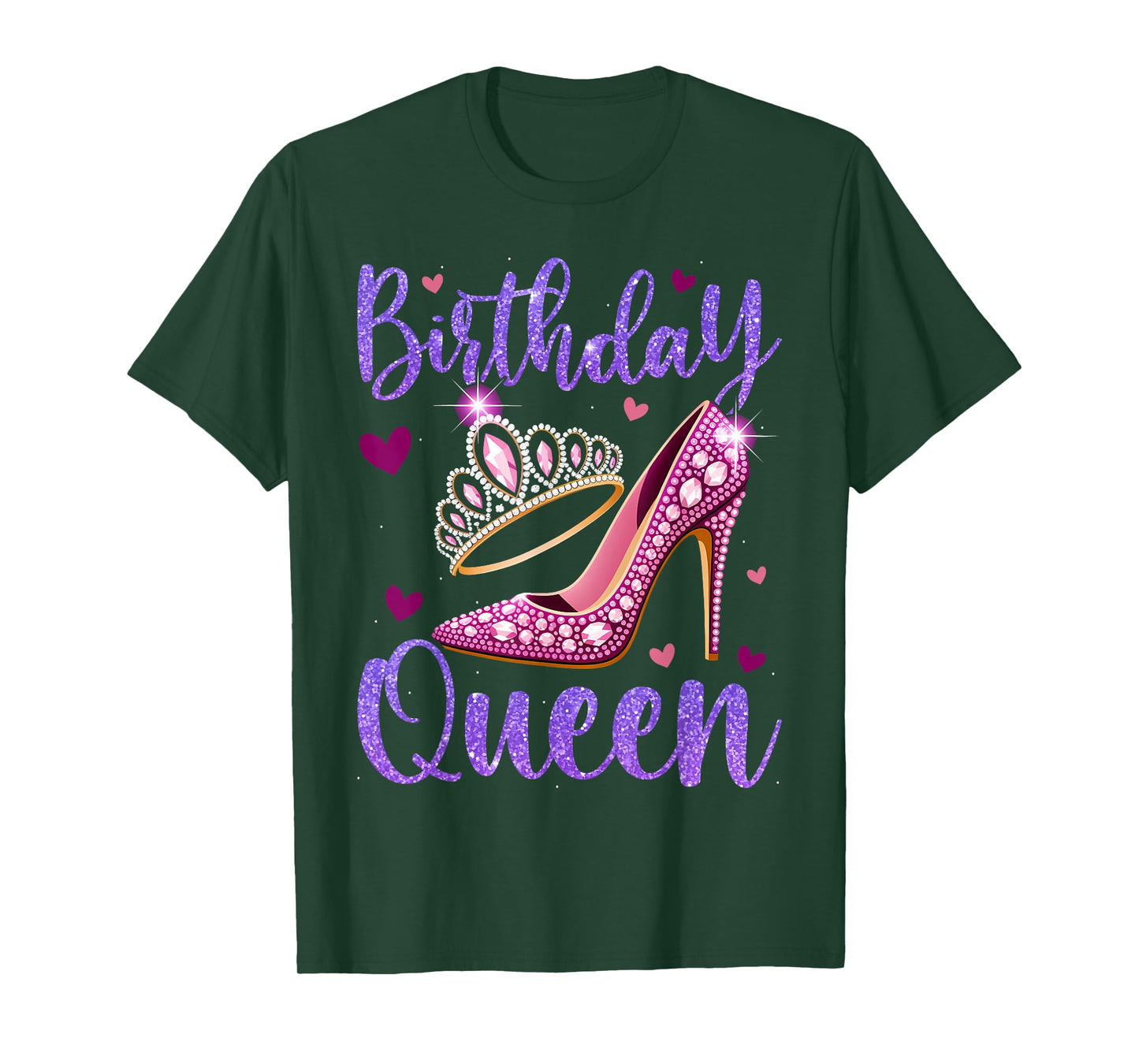 Birthday Queen with Purple Crown for Women T-Shirt