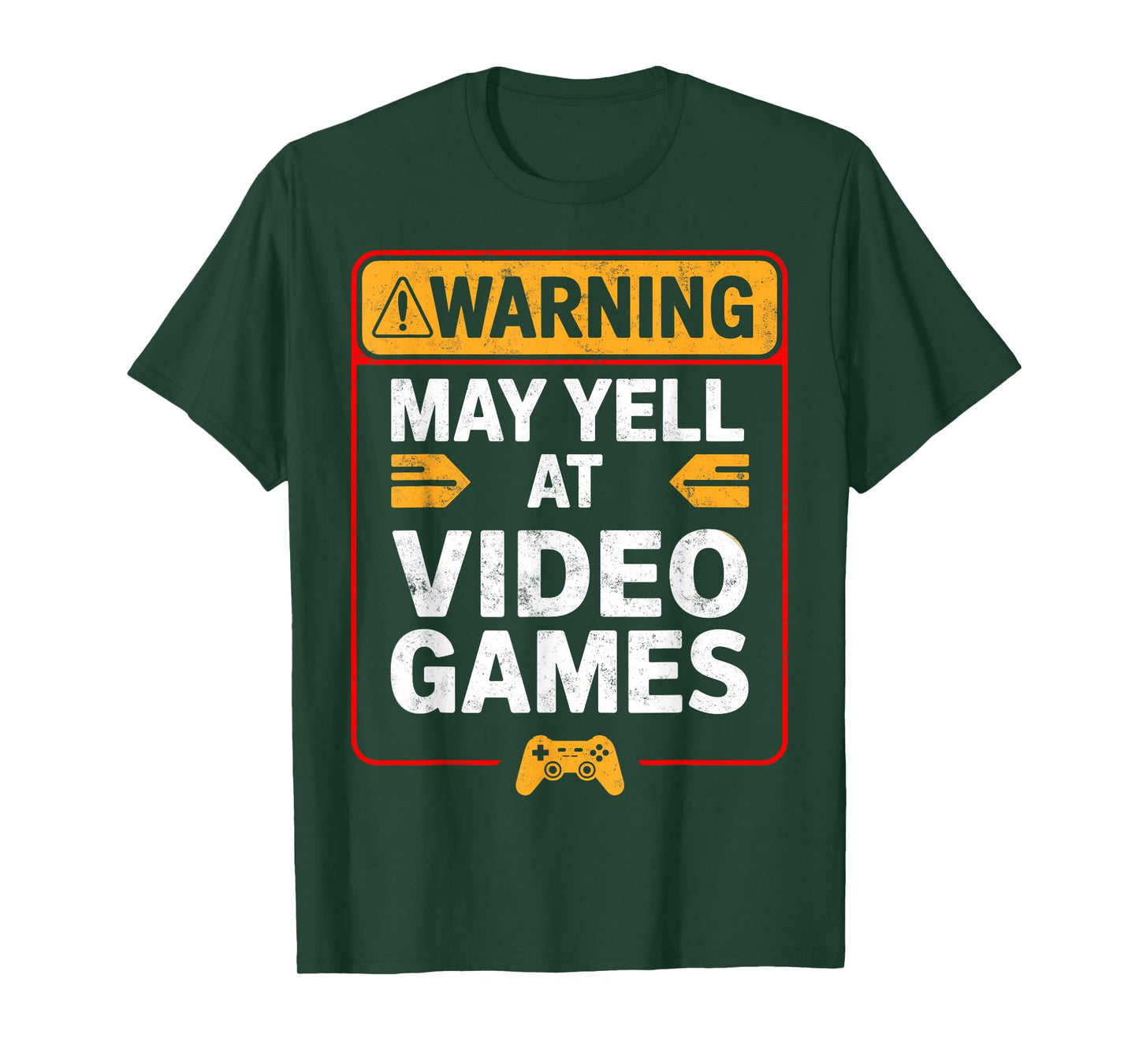 Warning May Yell at Play Video Games Gamer Gaming Joke Tee T-Shirt