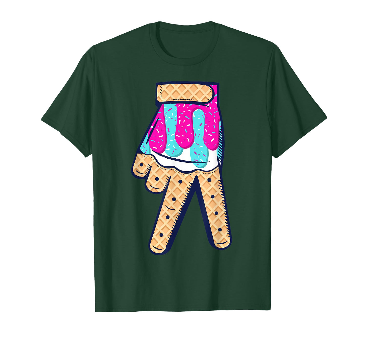 Baseball Ice Cream Drip Boys Glove Sprinkles Baseball Lover T-Shirt