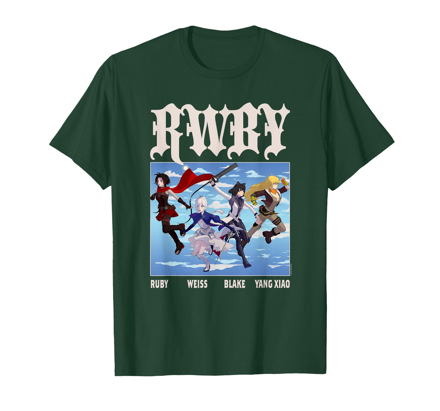 RWBY Character Group Action Poses Anime Cartoon T-Shirt