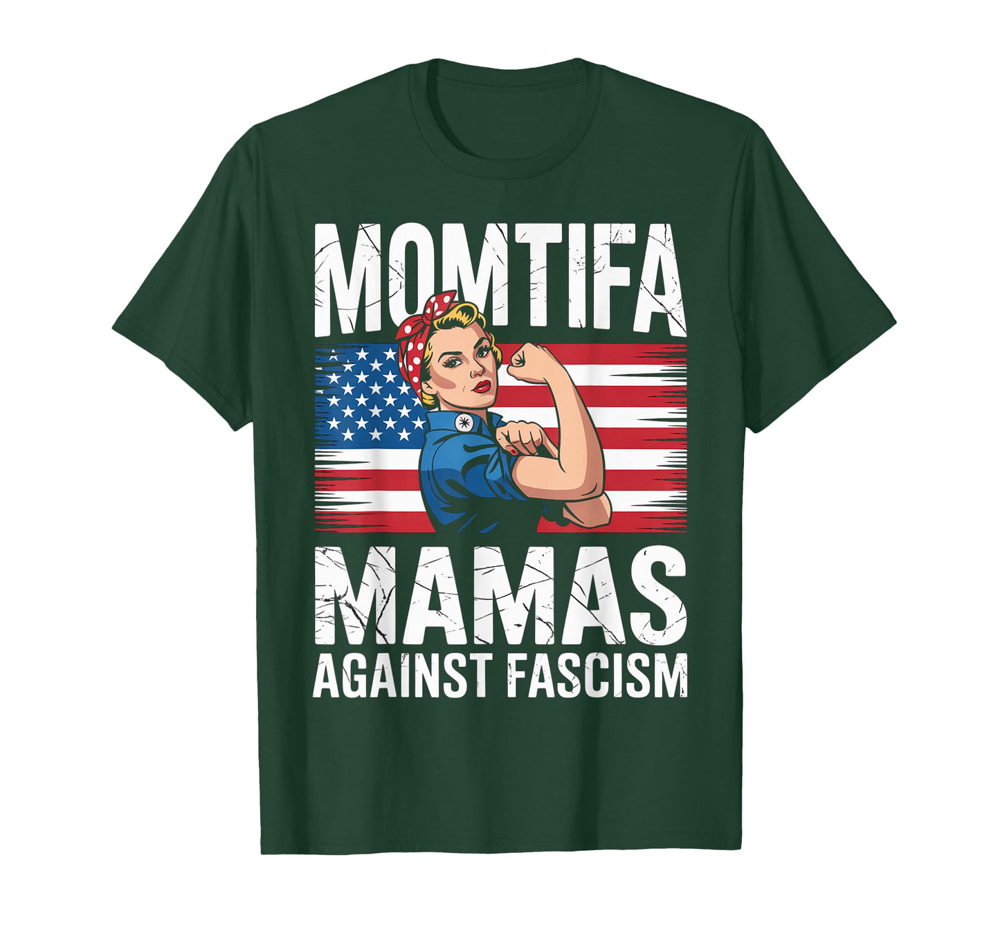 Momtifa Mama Mamas Against Fascism Flag Resist No Kings Mom T-Shirt