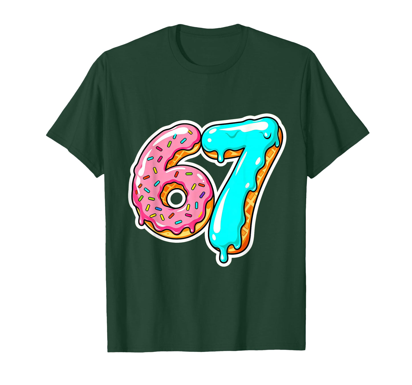67 Ice Cream Drip Meme Funny Six Seven Gen Alpha Slang T-Shirt
