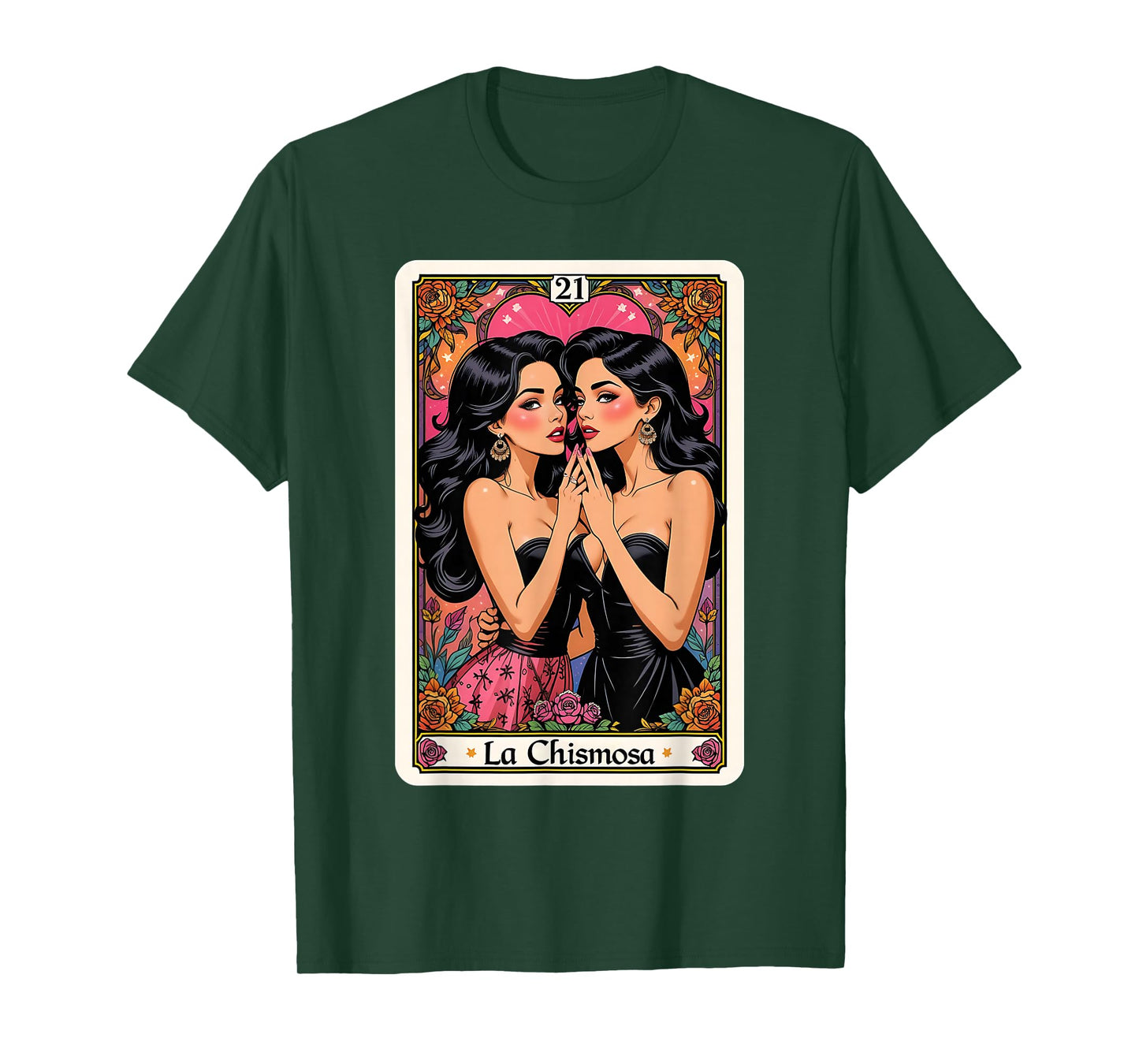 Fiesta Vintage Card Funny Mexican Lottery Woman La Chismosa T-Shirt