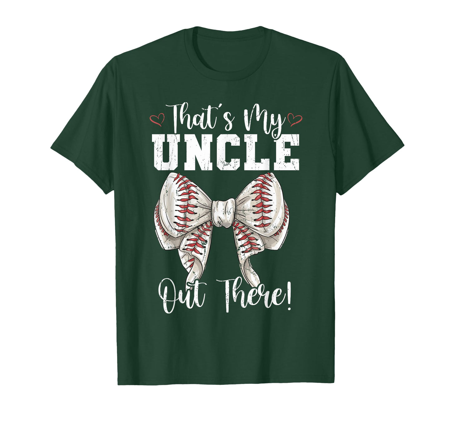That's My Uncle Out There Baseball Coquette Bow Mothers Day T-Shirt