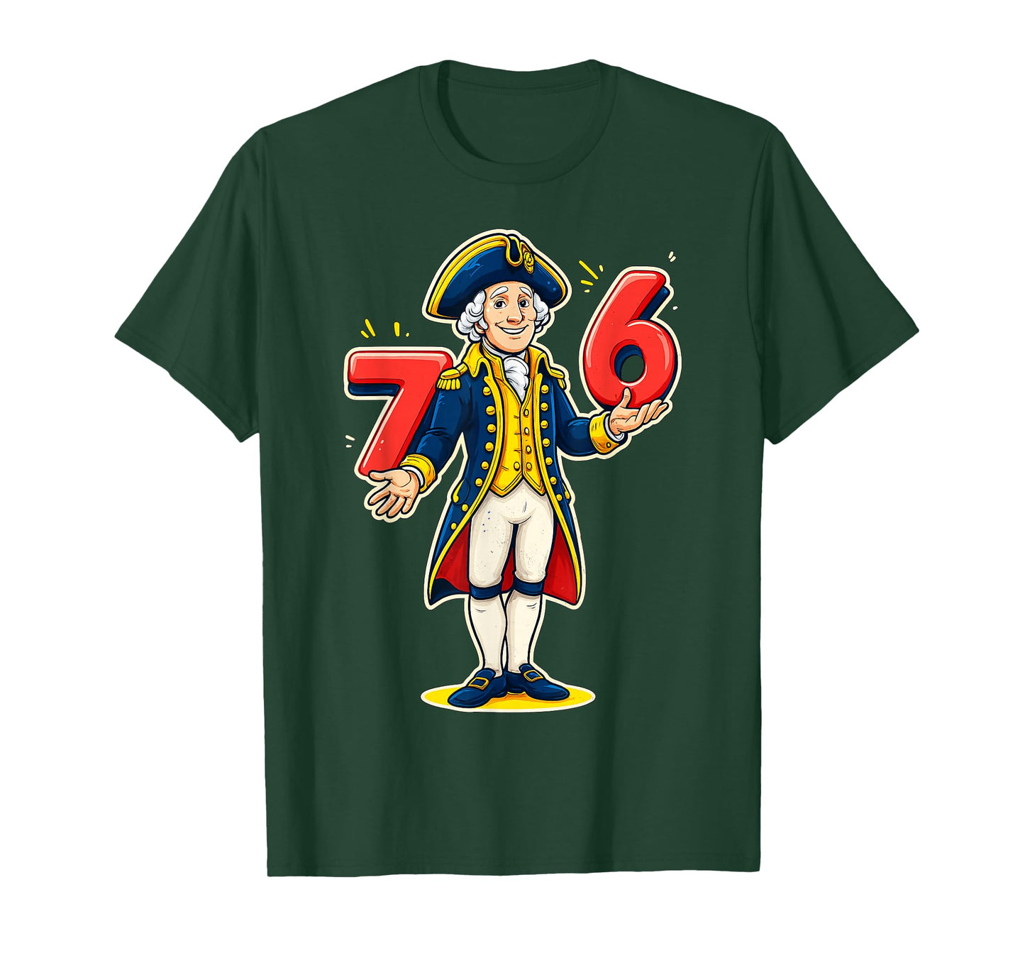 Funny George Washington 76 Meme Six Seven Patriotic T-Shirt